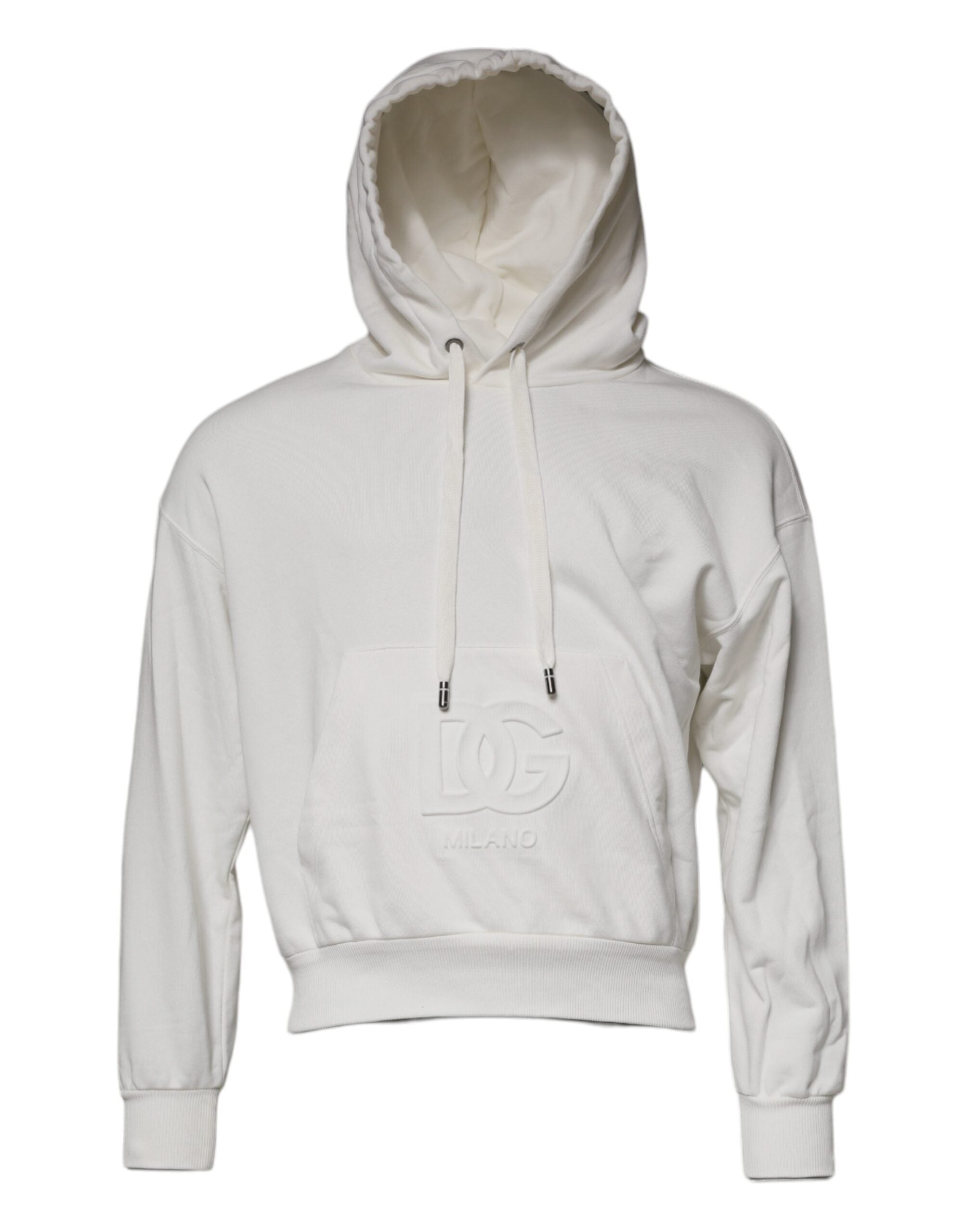 Dolce & Gabbana White Logo Hooded Pullover Men Sweatshirt Men's Sweater (Pre-Owned)
