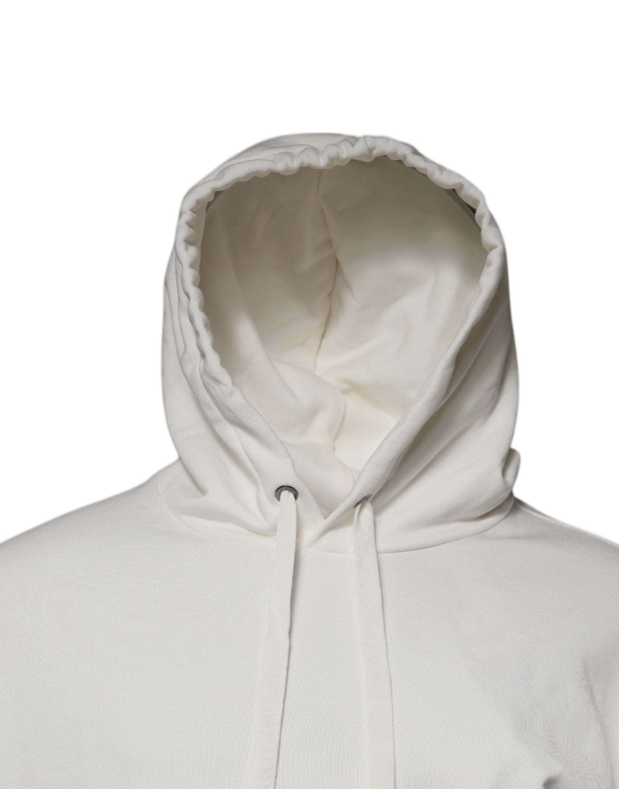 Dolce & Gabbana White Logo Hooded Pullover Men Sweatshirt Men's Sweater (Pre-Owned)
