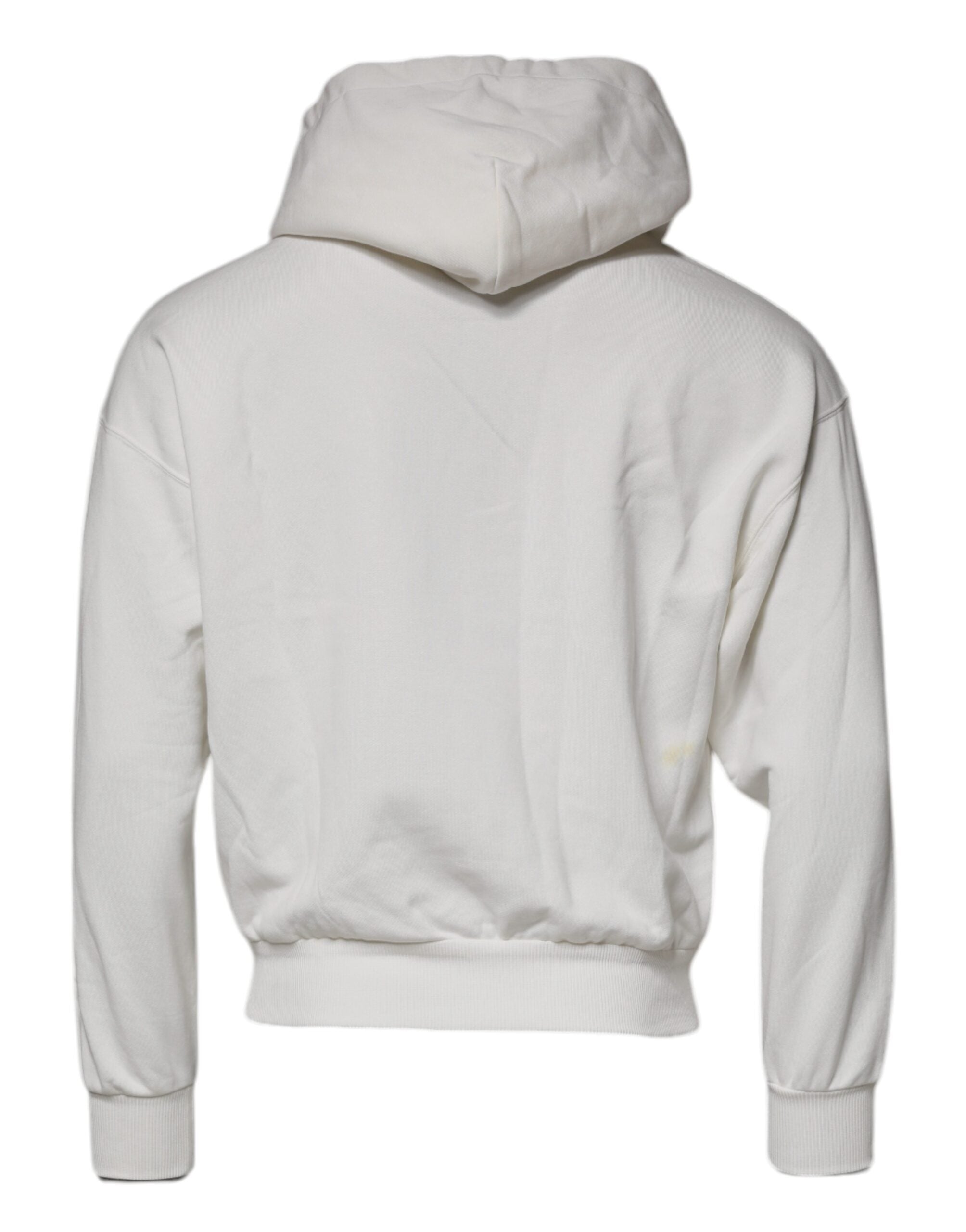 Dolce & Gabbana White Logo Hooded Pullover Men Sweatshirt Men's Sweater (Pre-Owned)