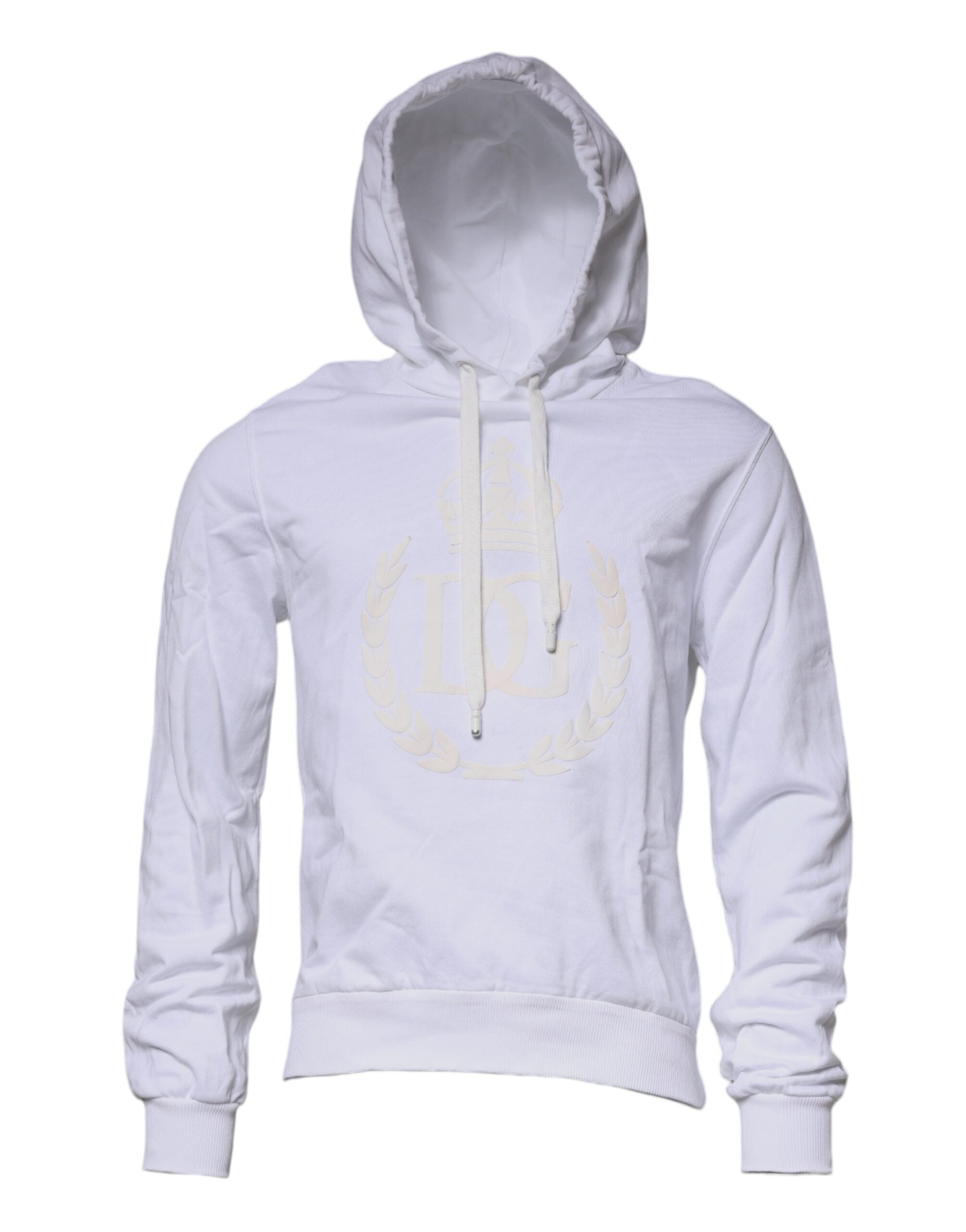 Dolce & Gabbana White Logo Hooded Pullover Sweatshirt Men's Sweater (Pre-Owned)