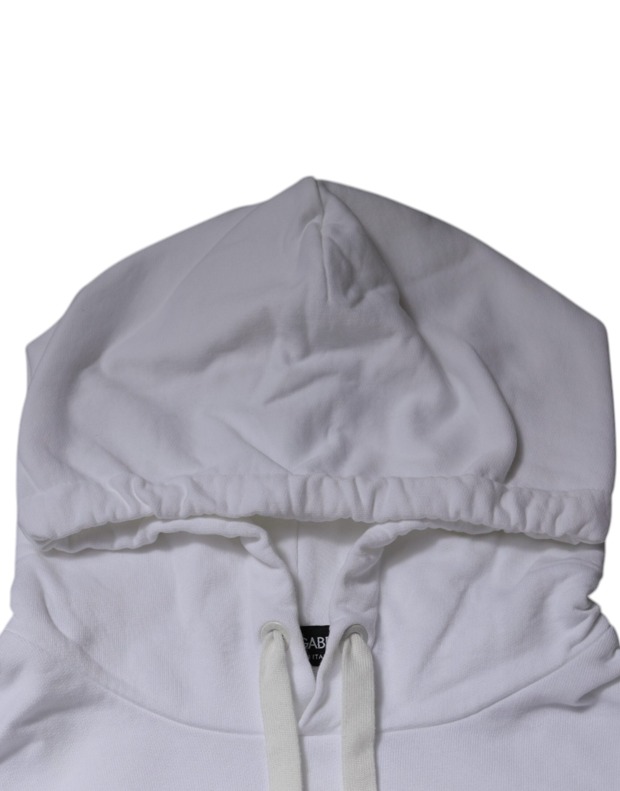 Dolce & Gabbana White Logo Hooded Pullover Sweatshirt Men's Sweater (Pre-Owned)