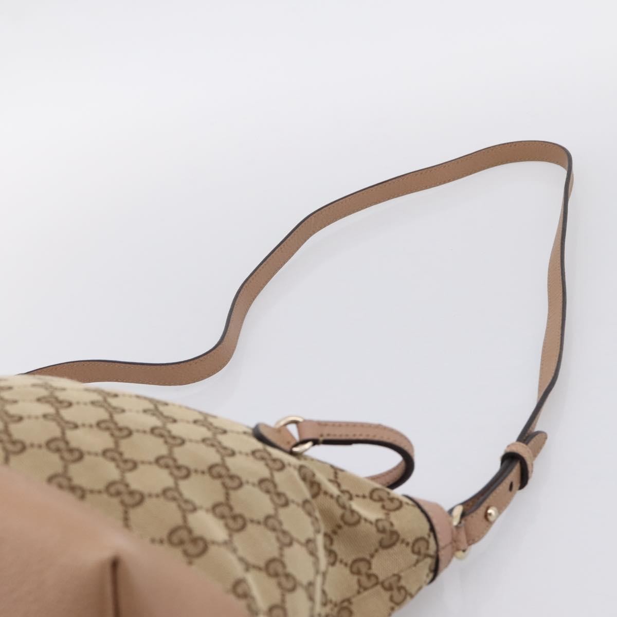 Gucci Bree Convertible Top Handle Gg Canvas With Leather Beige Canvas Handbag (Pre-Owned)