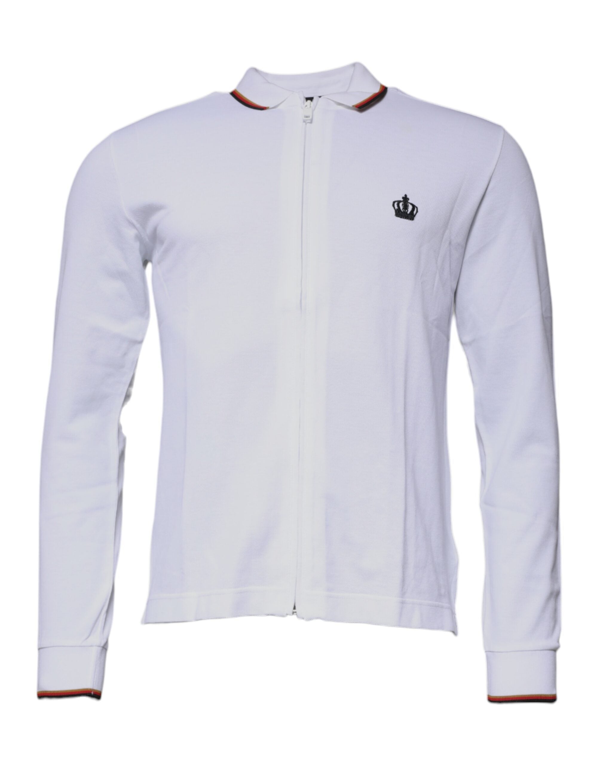 Dolce & Gabbana White Crown Men Full Zip Sweatshirt Men's Sweater (Pre-Owned)