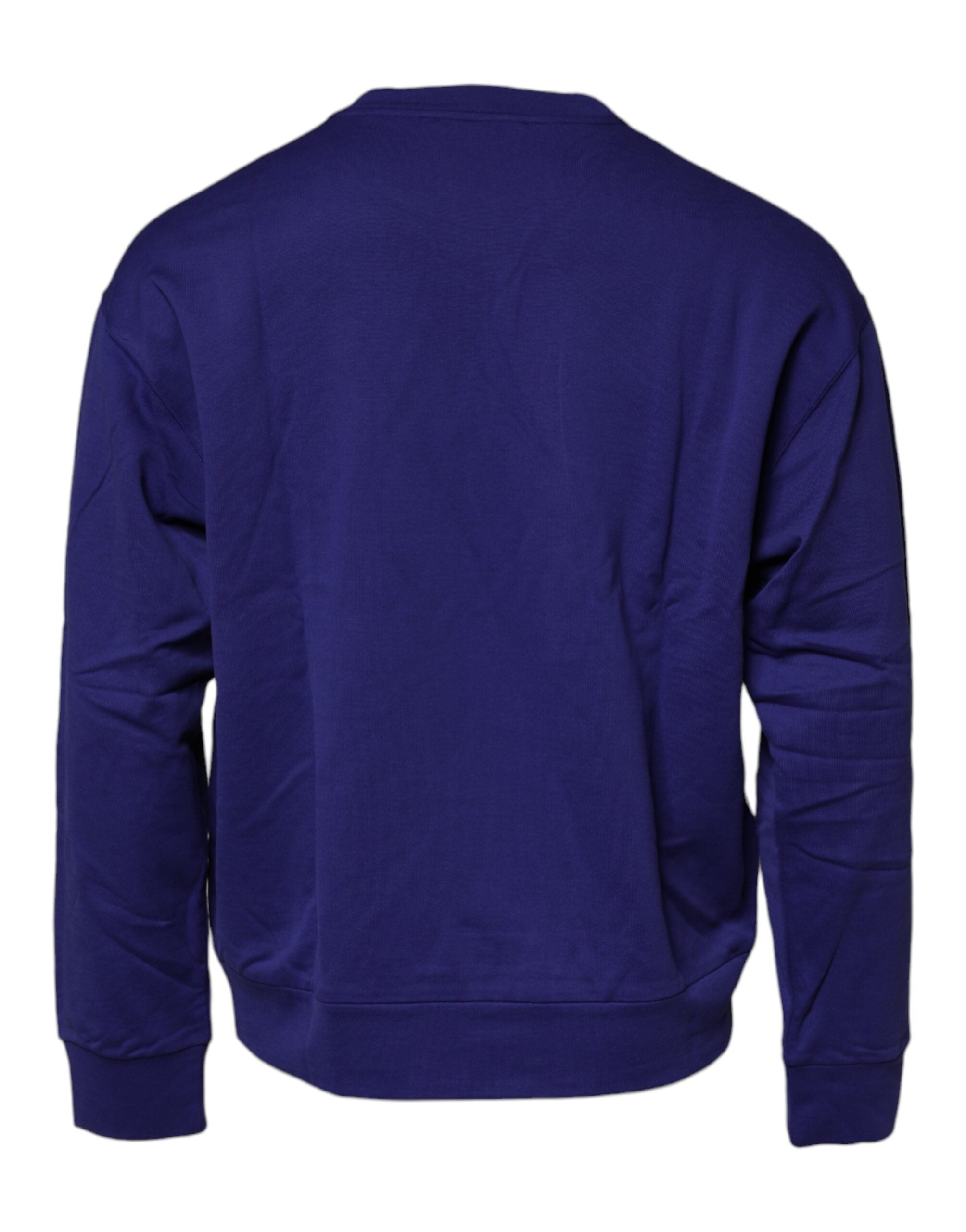 Dolce & Gabbana Blue Cotton Crew Neck Men Pullover Men's Sweater