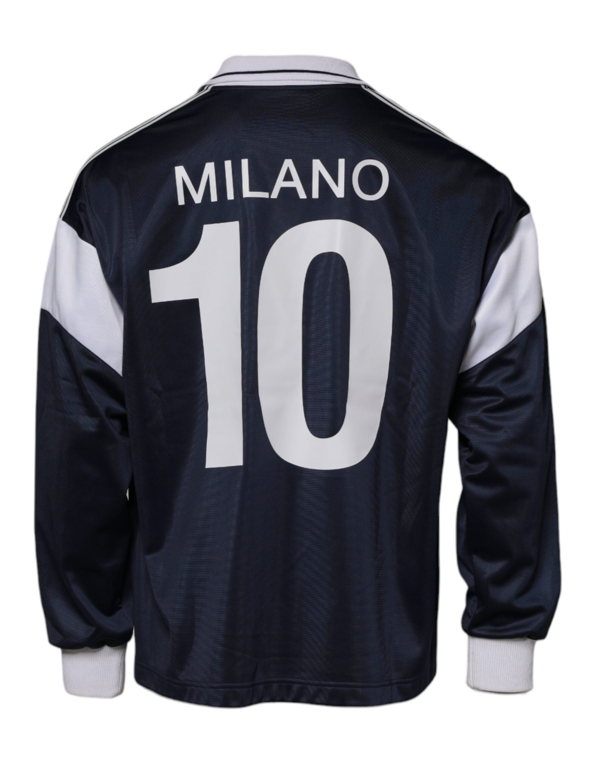 Dolce & Gabbana Blue Logo Jersey Collared Pullover Men's Sweater
