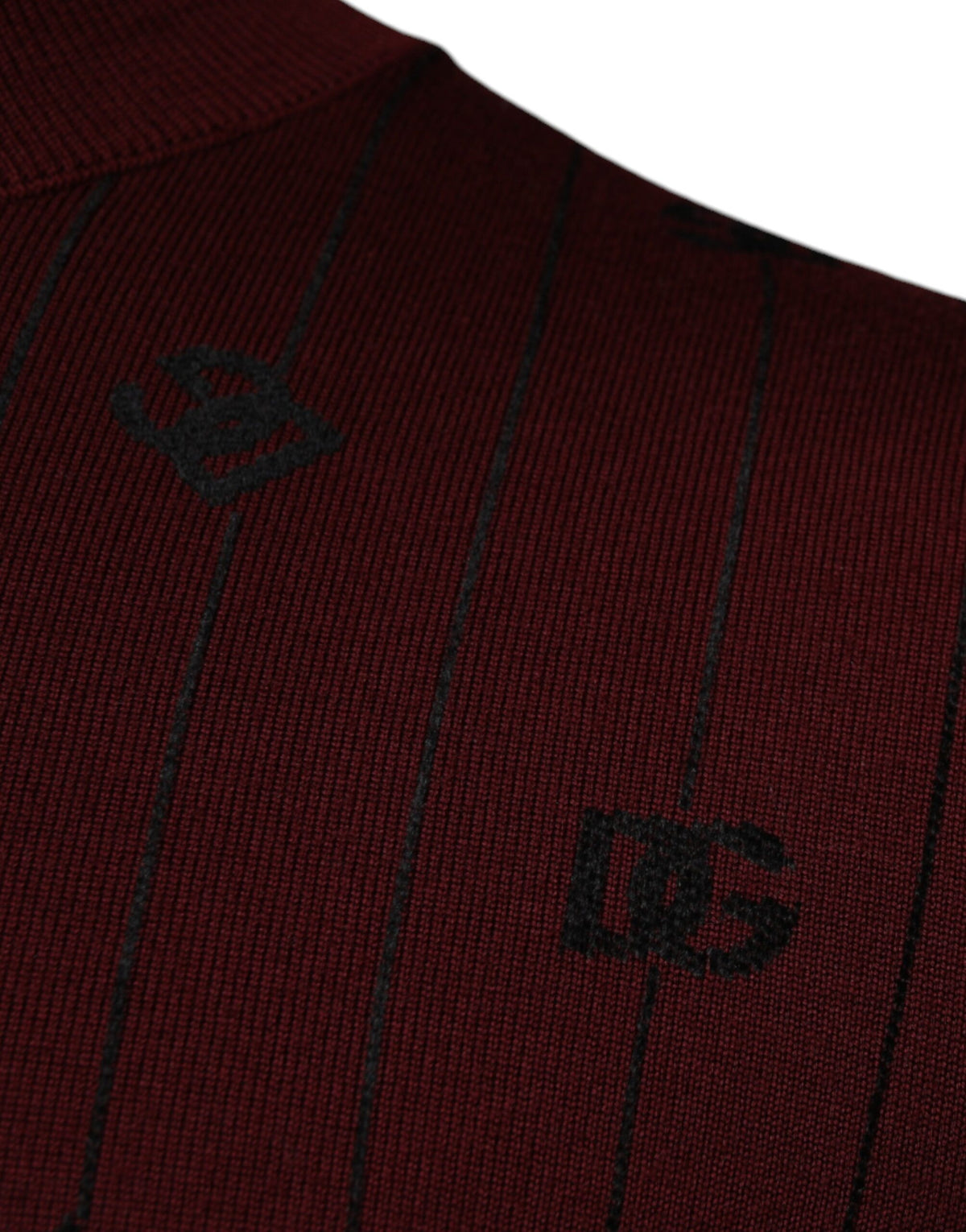 Dolce & Gabbana Maroon Monogram Turtleneck Pullover Men's Sweater
