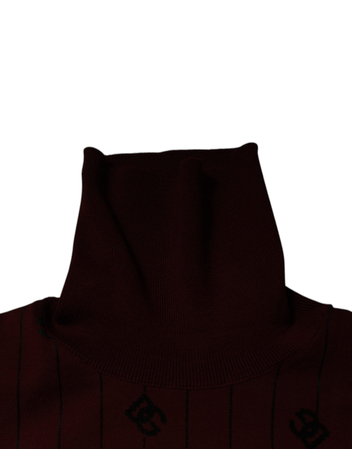 Dolce & Gabbana Maroon Monogram Turtleneck Pullover Men's Sweater