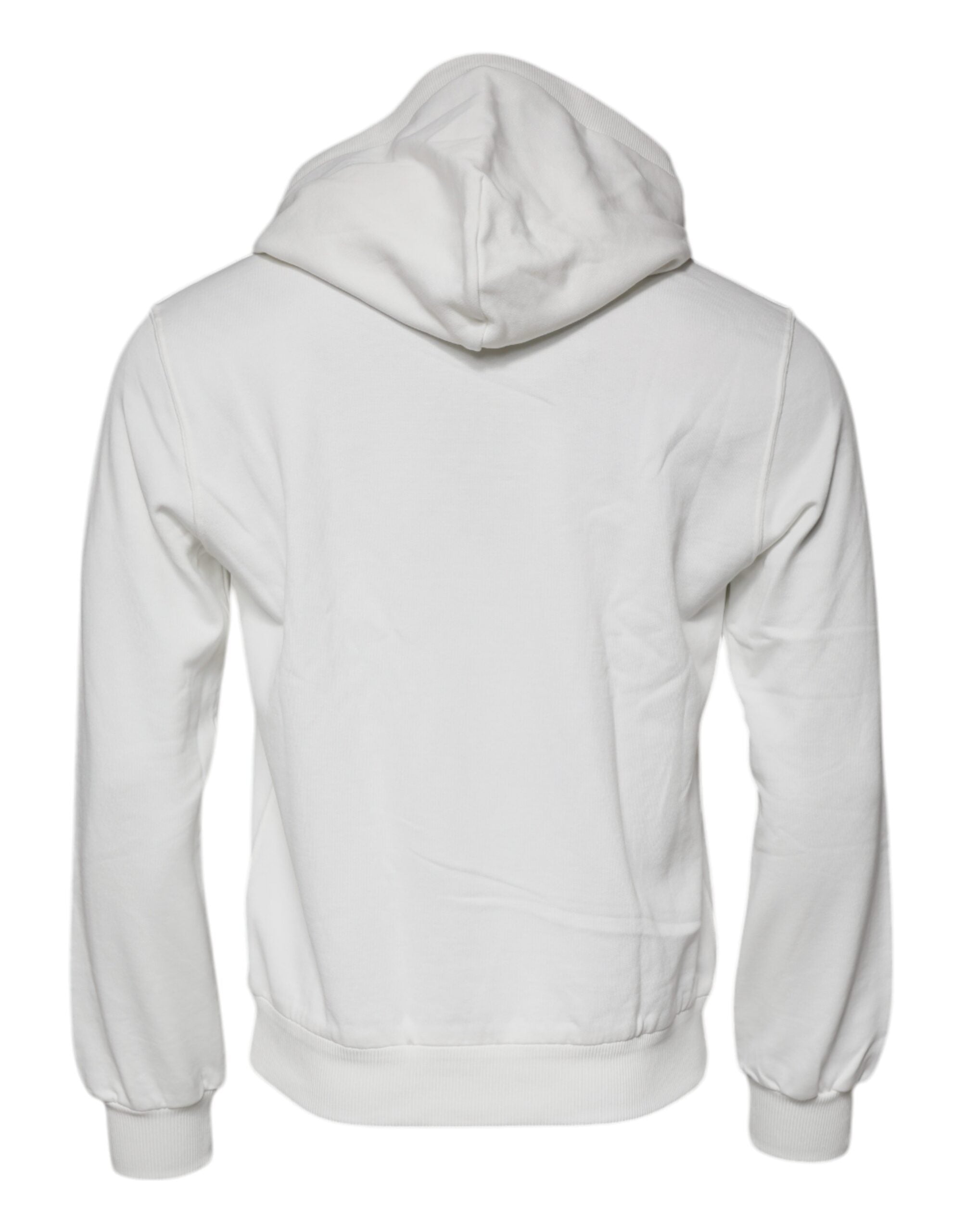 Dolce & Gabbana White Caesar Cotton Hooded Pullover Men's Sweater