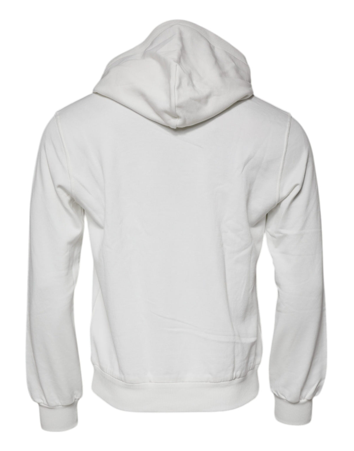 Dolce & Gabbana White Caesar Cotton Hooded Pullover Men's Sweater