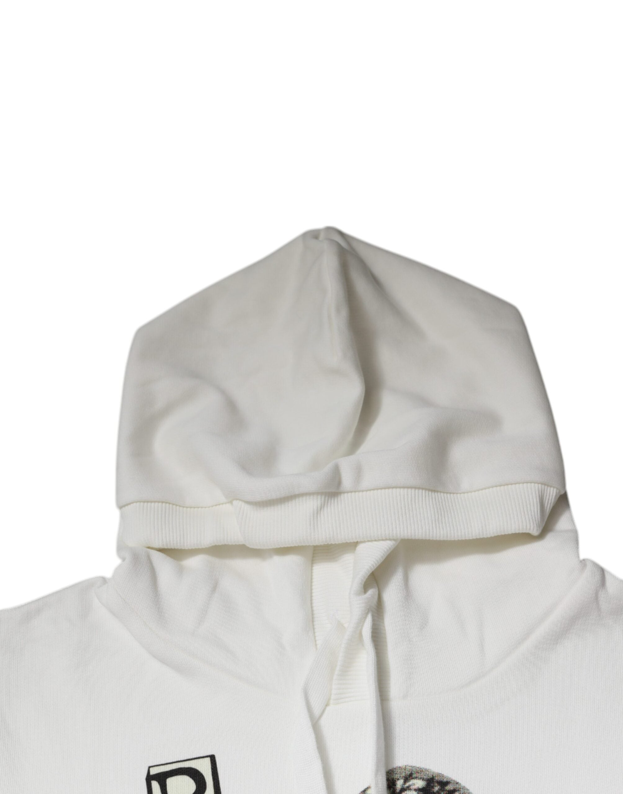 Dolce & Gabbana White Caesar Cotton Hooded Pullover Men's Sweater