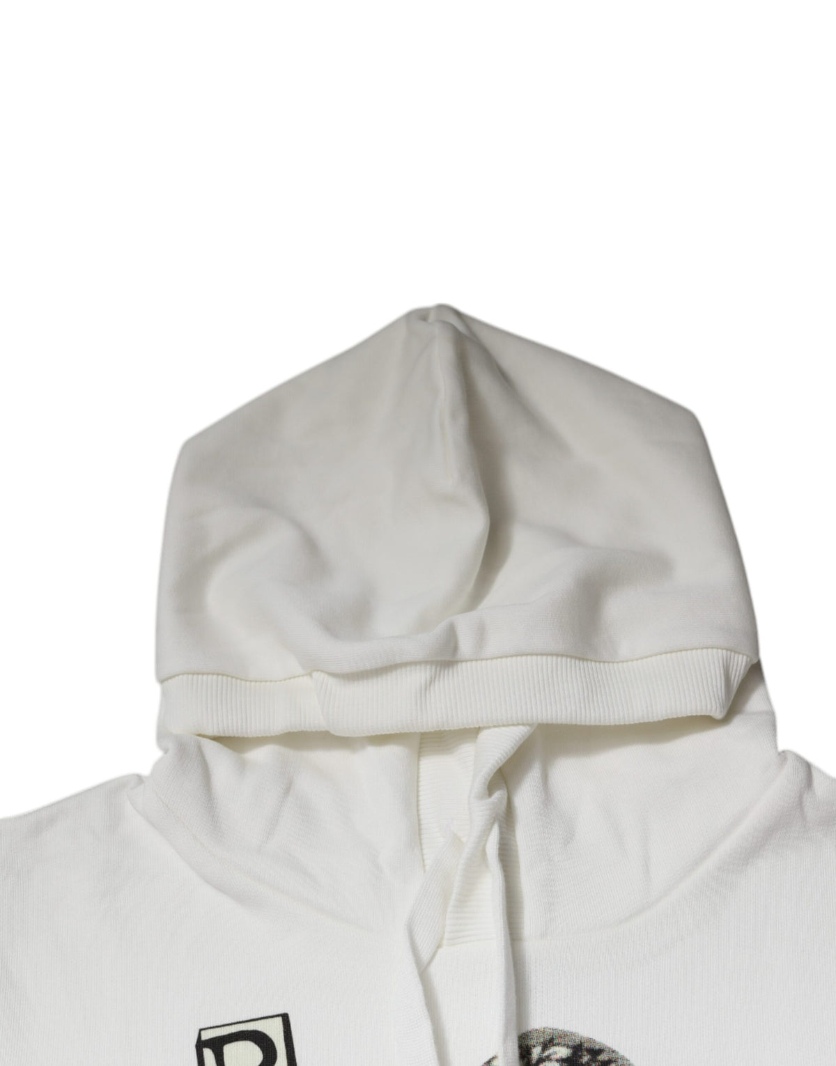 Dolce & Gabbana White Caesar Cotton Hooded Pullover Men's Sweater