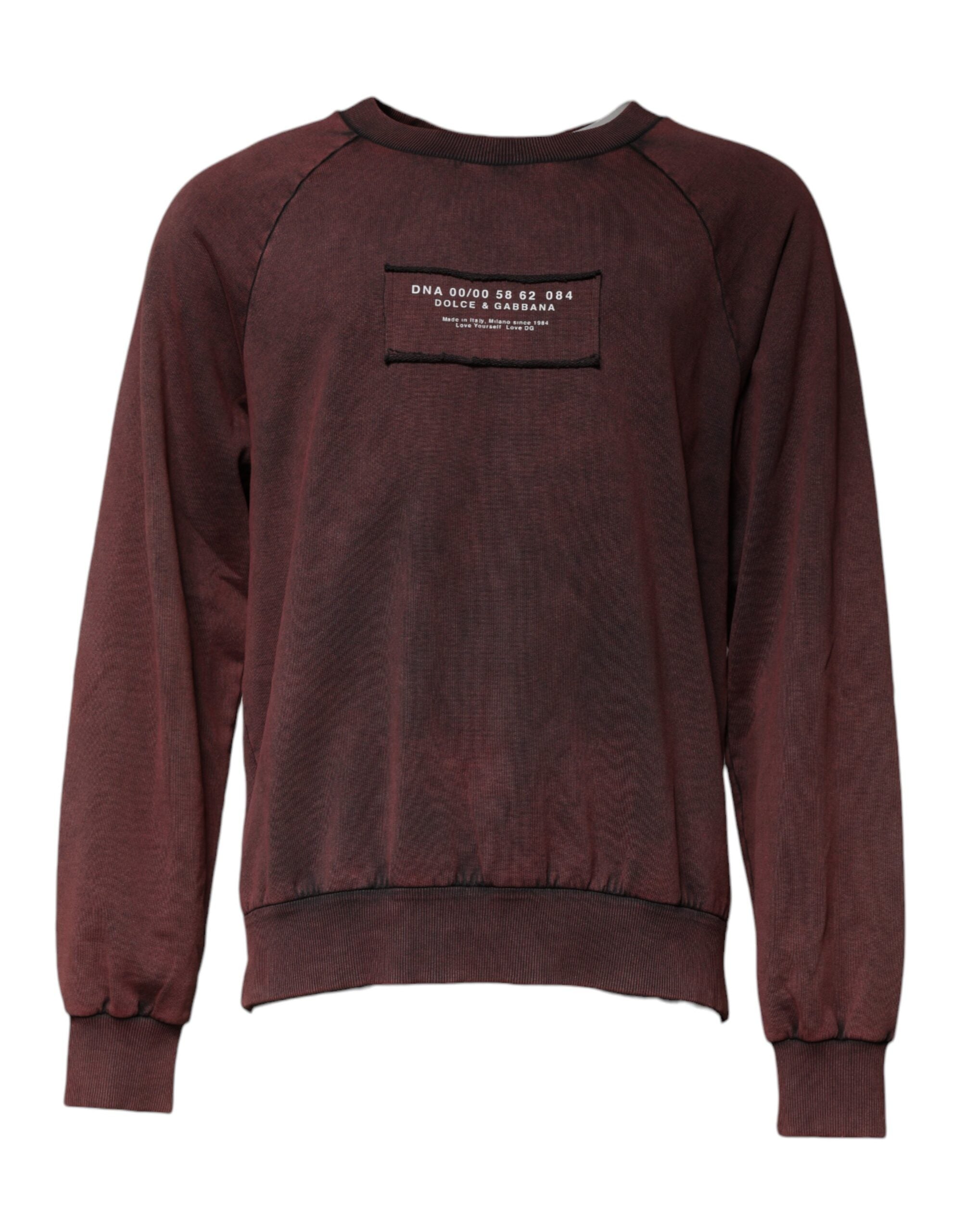 Dolce & Gabbana Brown Logo Cotton Crew Neck Pullover Men's Sweater