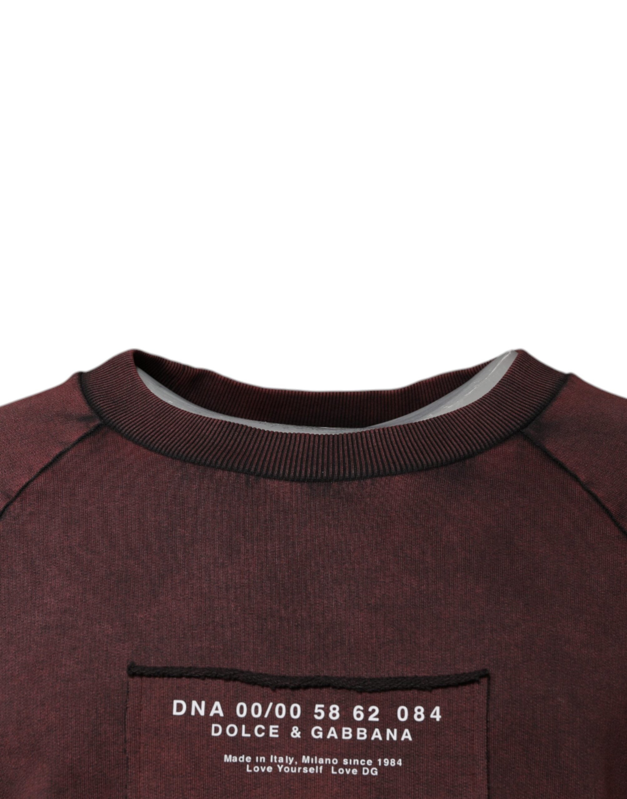 Dolce & Gabbana Brown Logo Cotton Crew Neck Pullover Men's Sweater