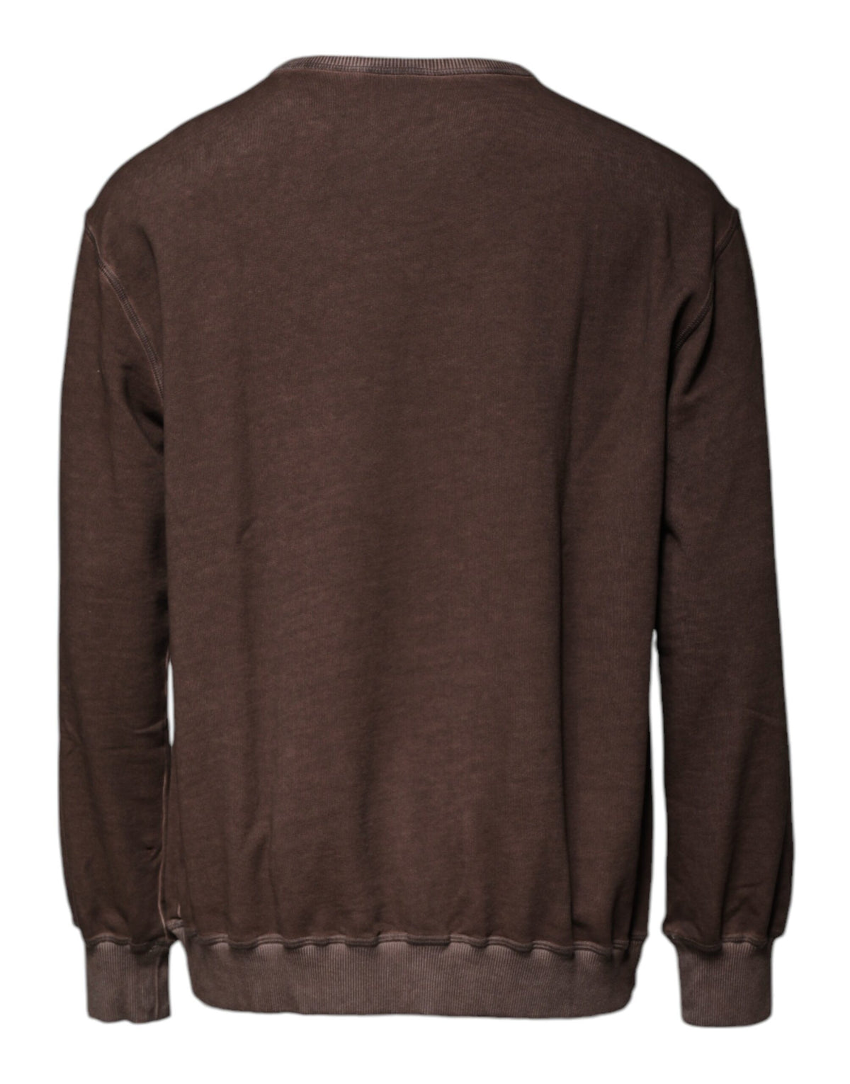 Dolce & Gabbana Brown Logo Print Crew Neck Pullover Men's Sweater