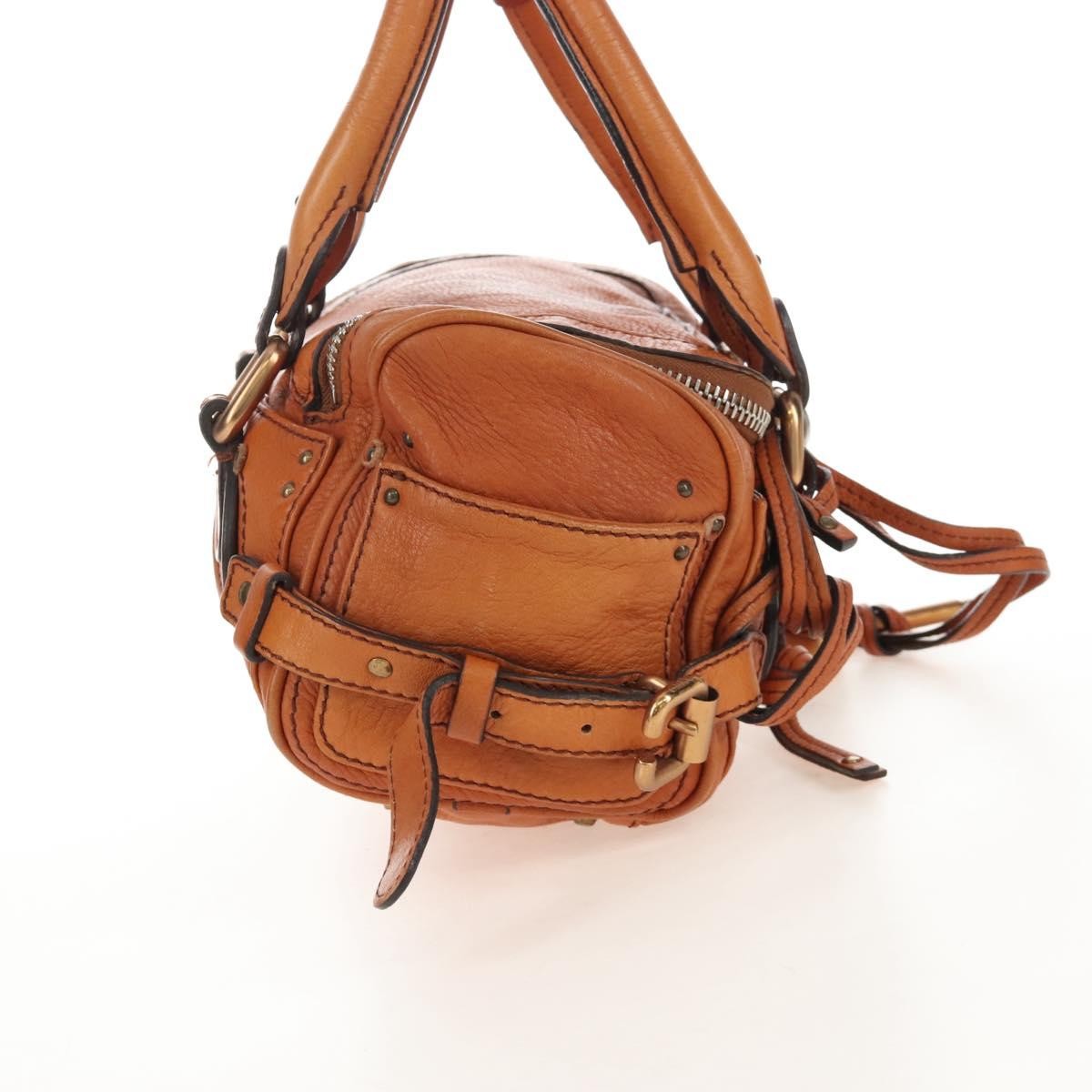 Chloe Paddington Lock Leather Orange Leather Handbag (Pre-Owned)