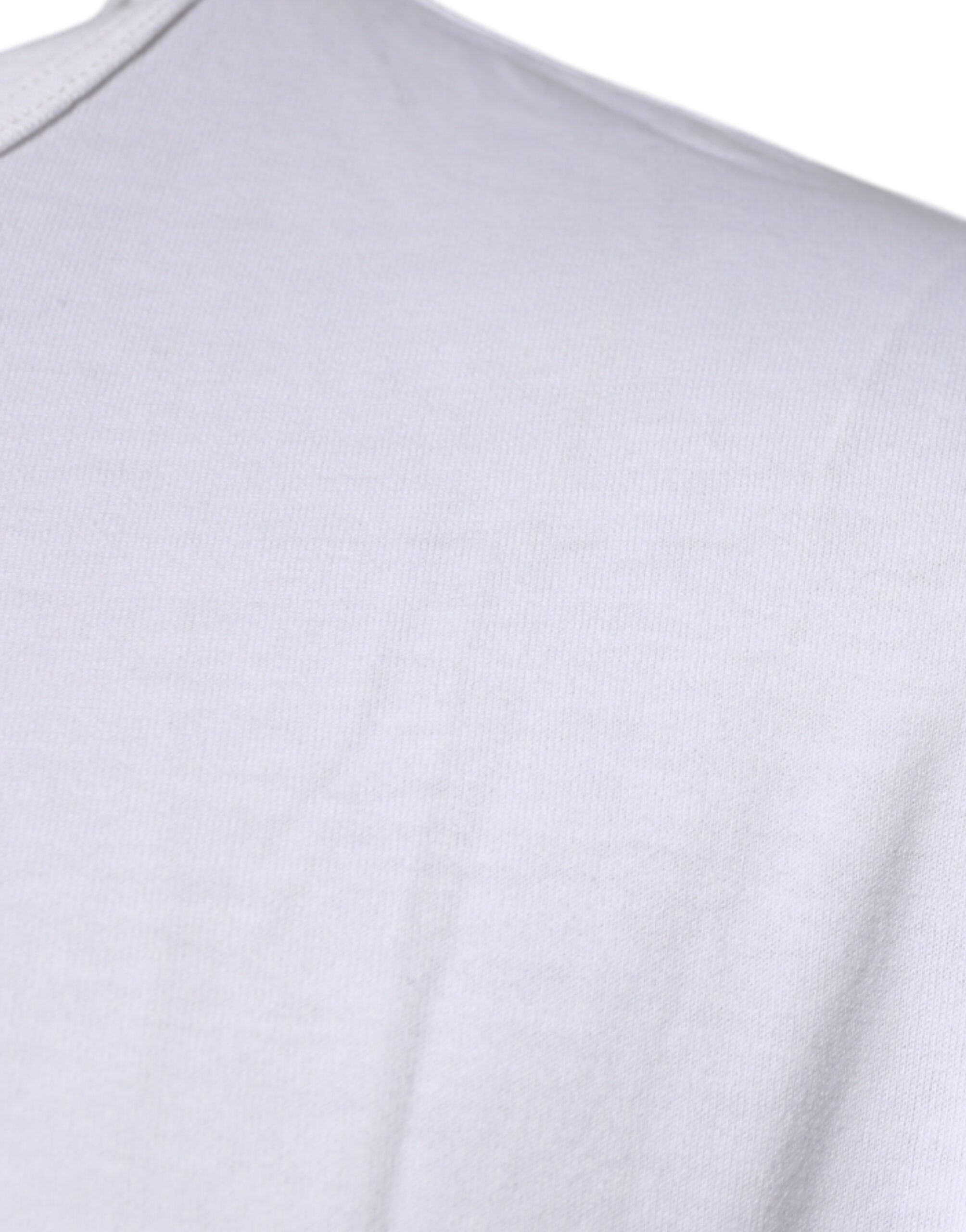 Dolce & Gabbana White Logo Embossed Cotton Crewneck Men's T-shirt (Pre-Owned)