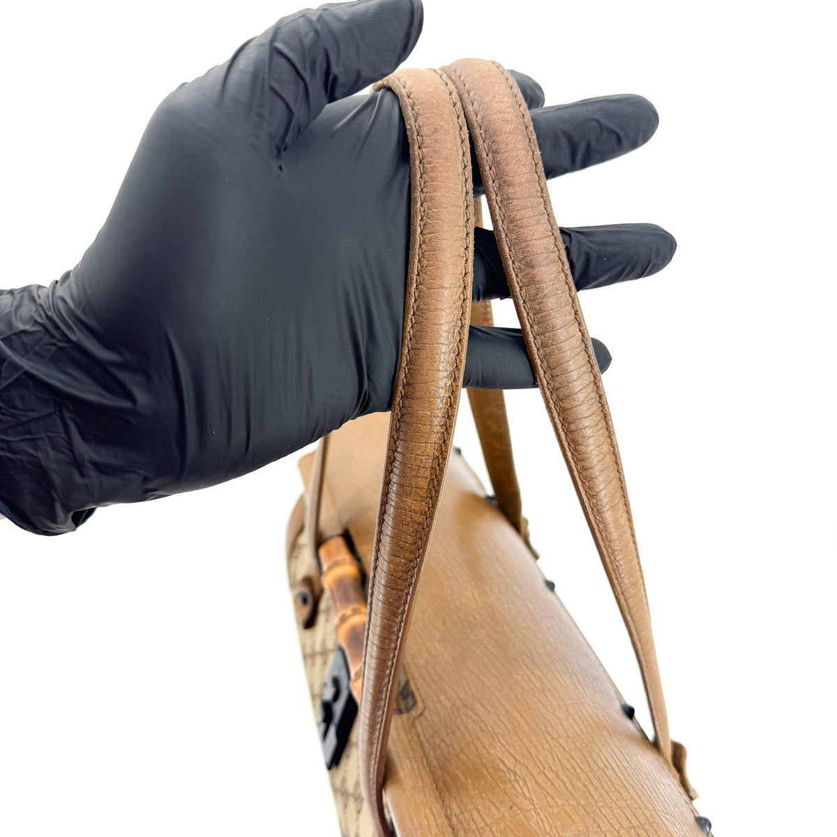 Gucci Bamboo Bullet Gg Canvas Brown Canvas Handbag (Pre-Owned)