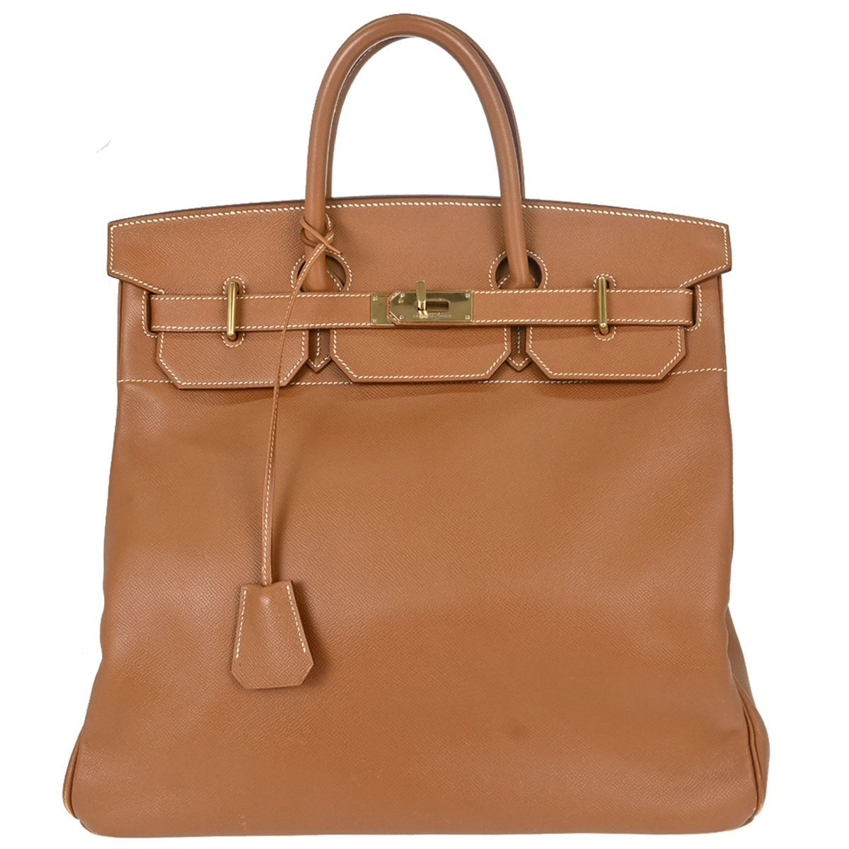 Hermes Birkin Brown Courchevel With Gold Hardware Brown Leather Handbag (Pre-Owned)