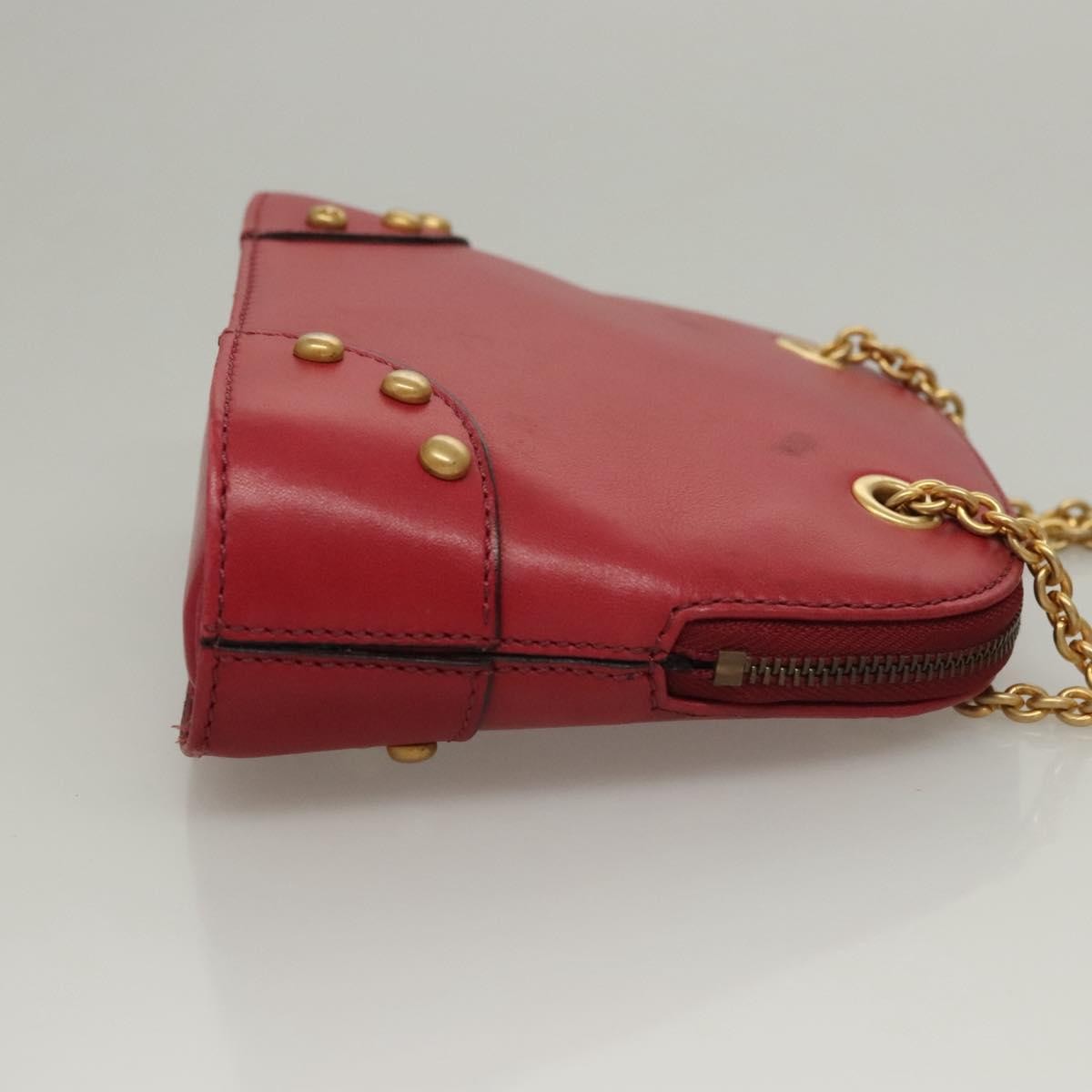 Celine Vintage Leather Red Leather Shoulder Bag Bag (Pre-Owned)