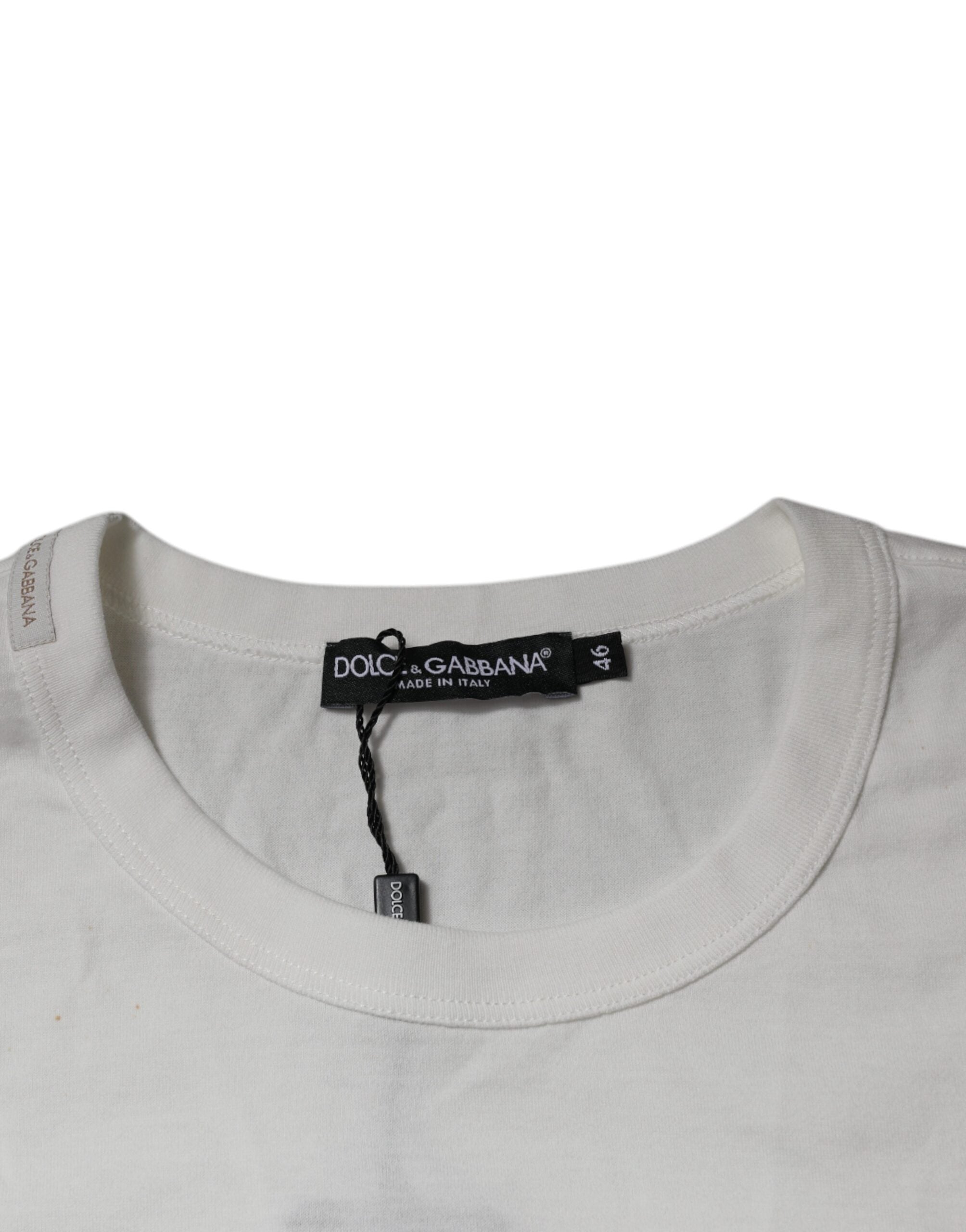 Dolce & Gabbana White Royals Heritage Cotton Men's T-shirt (Pre-Owned)