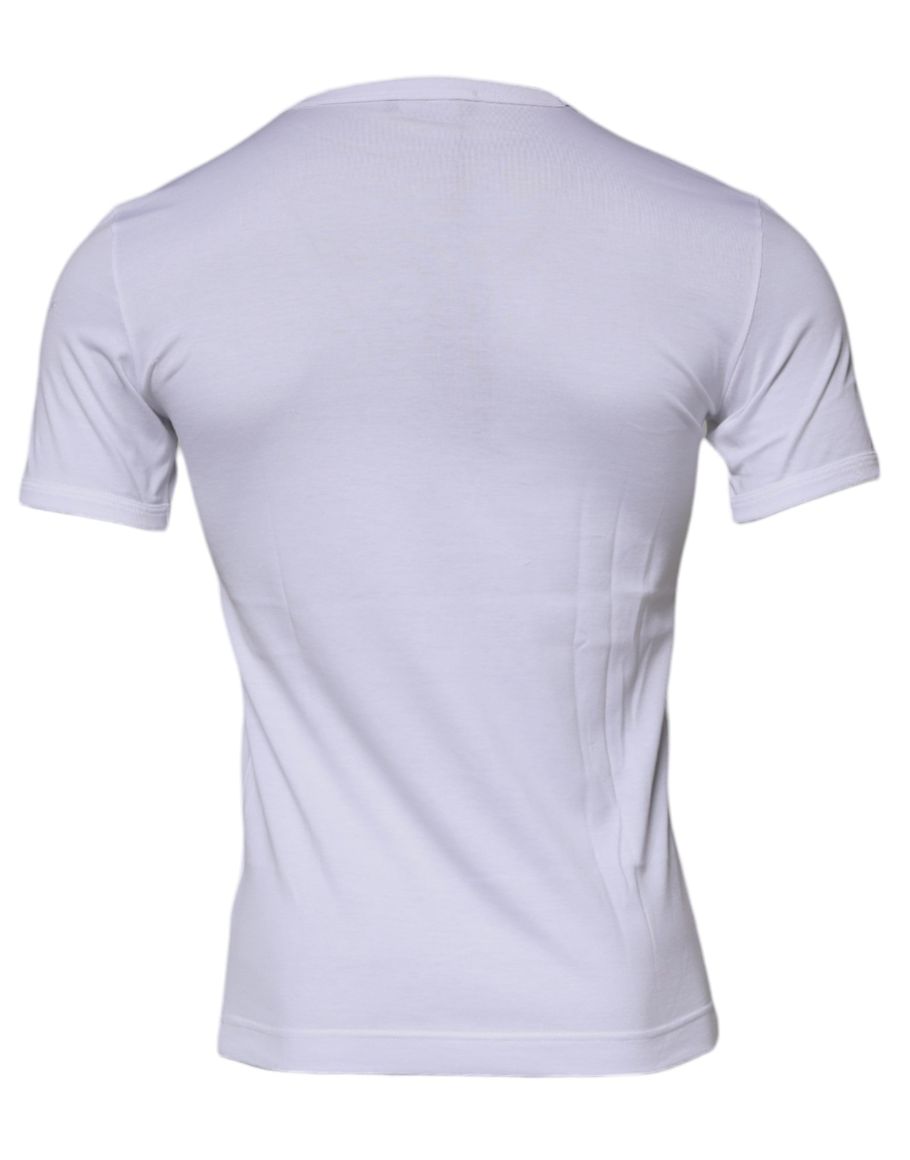 Dolce & Gabbana White Panda King Cotton Crew Neck Men's T-shirt (Pre-Owned)