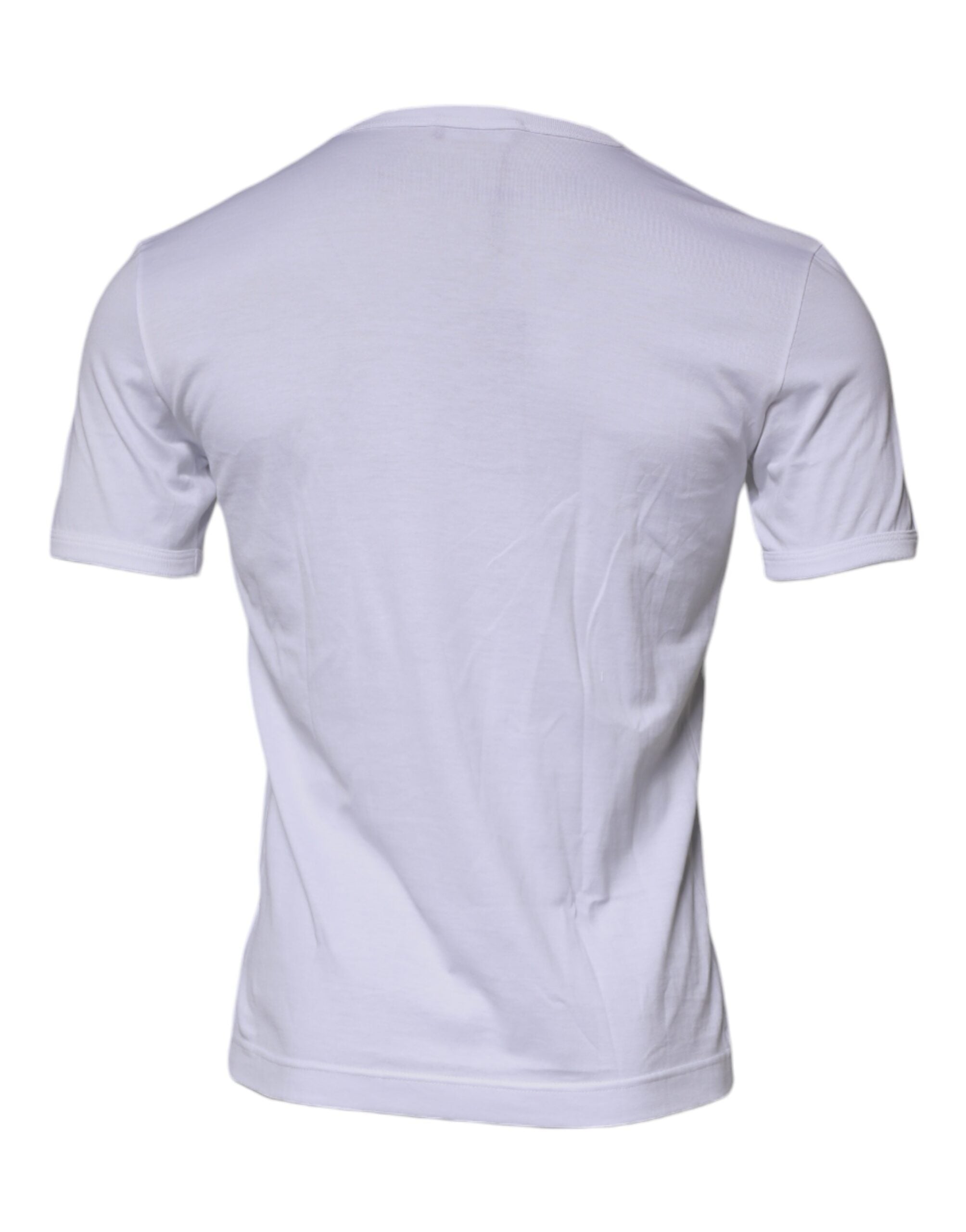 Dolce & Gabbana White Panda King Cotton Crew Neck Men's T-shirt (Pre-Owned)