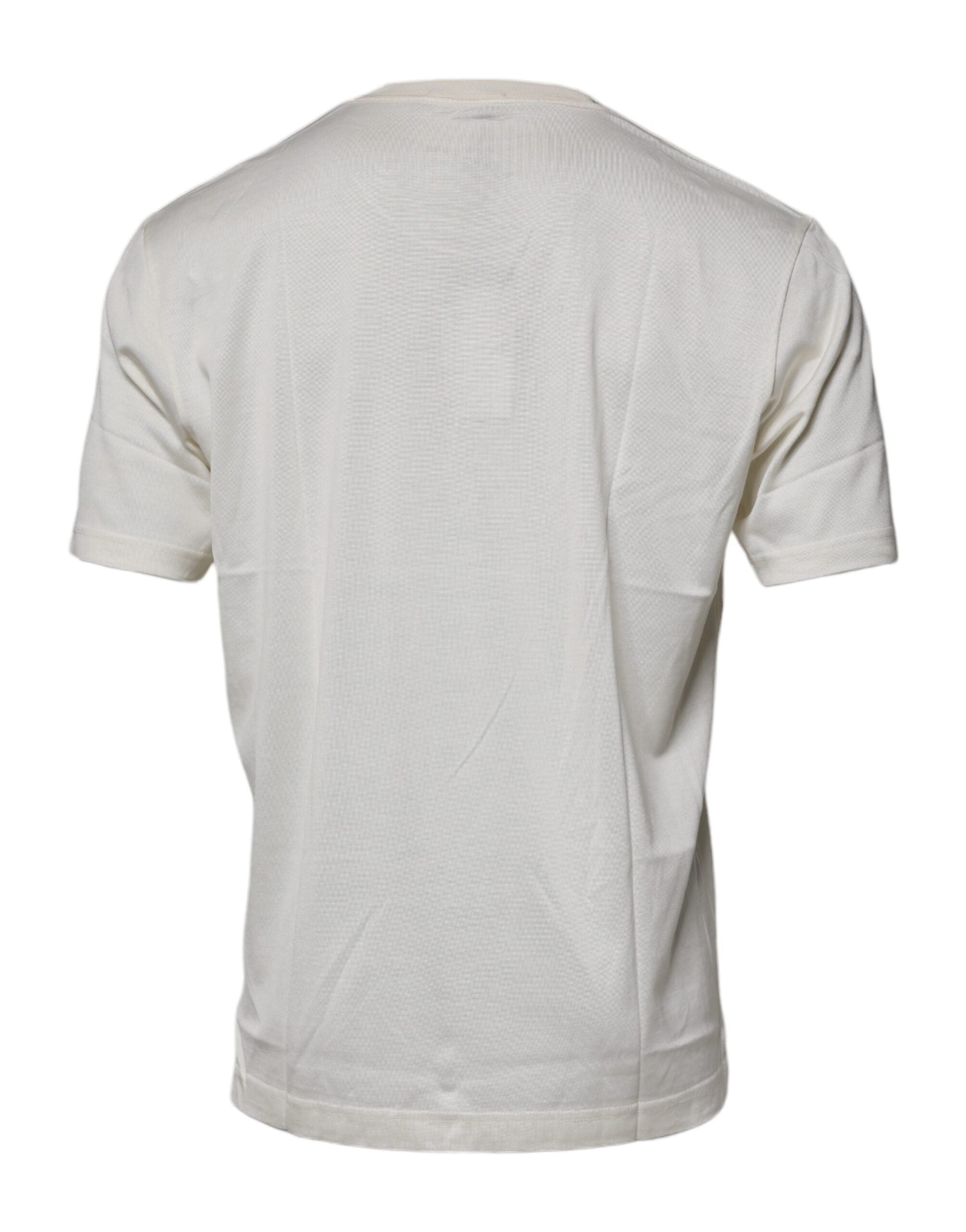 Dolce & Gabbana Off White Crew Neck Short Sleeve Men's T-shirt