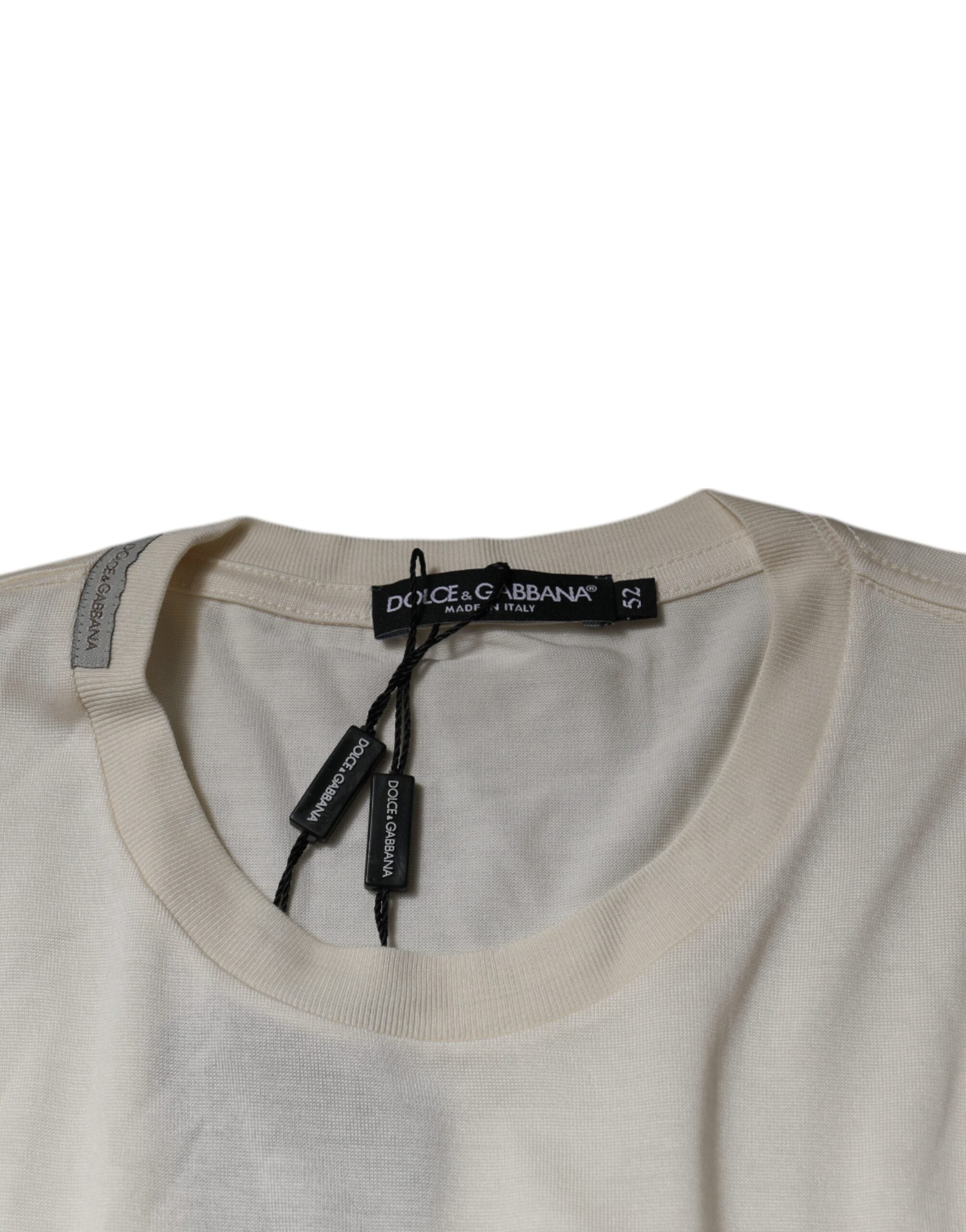 Dolce & Gabbana Off White Crew Neck Short Sleeve Men's T-shirt
