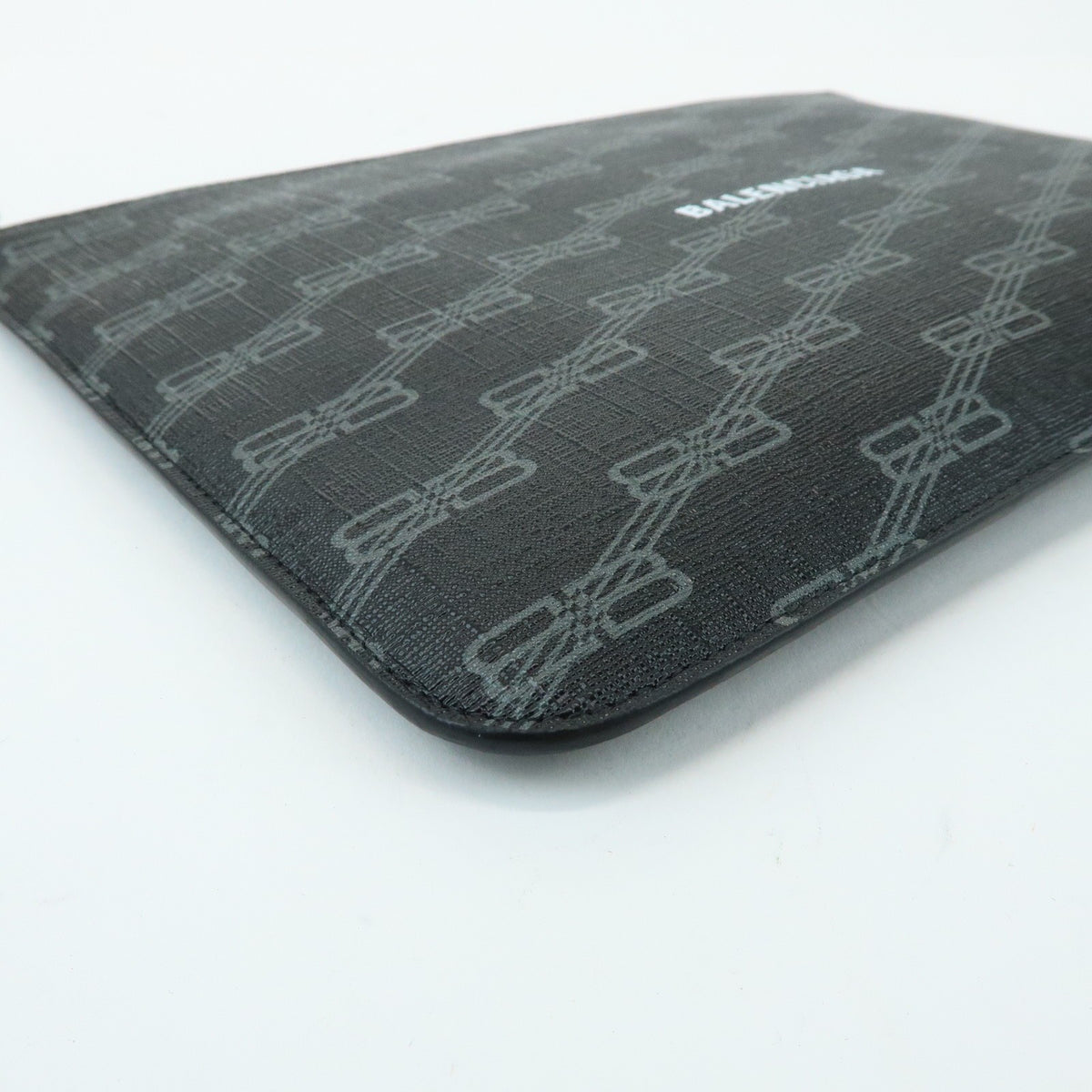 Balenciaga Signature Pouch Monogram Pvc Leather Black Canvas Clutche & Pouche Bag (Pre-Owned)