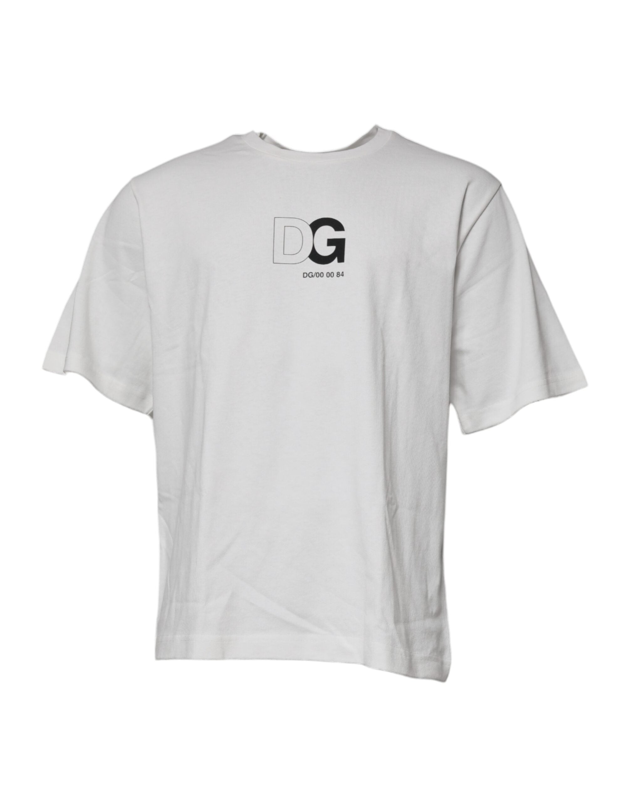 Dolce & Gabbana White DG Logo Crew Neck Short Sleeves Men's T-shirt (Pre-Owned)