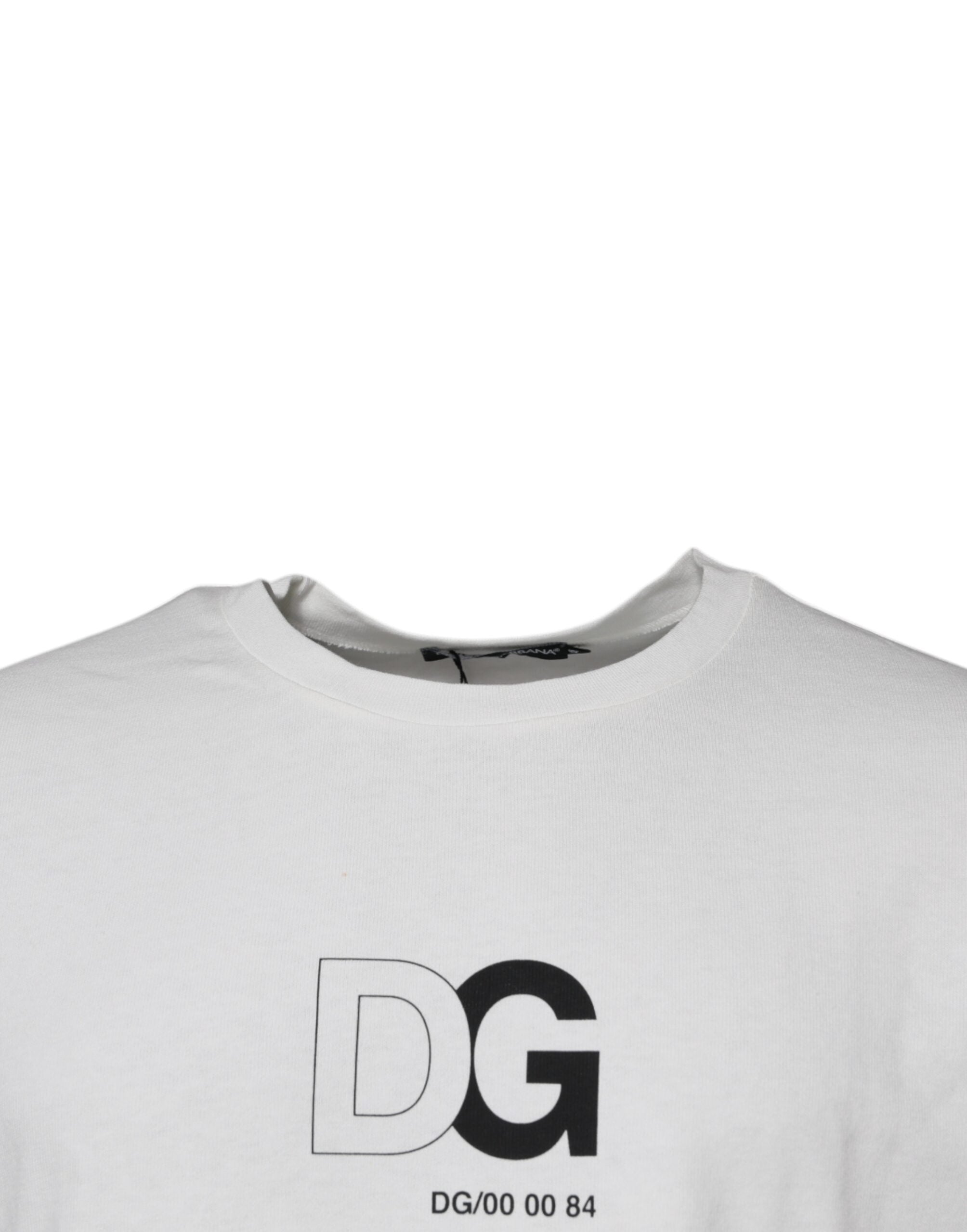 Dolce & Gabbana White DG Logo Crew Neck Short Sleeves Men's T-shirt (Pre-Owned)
