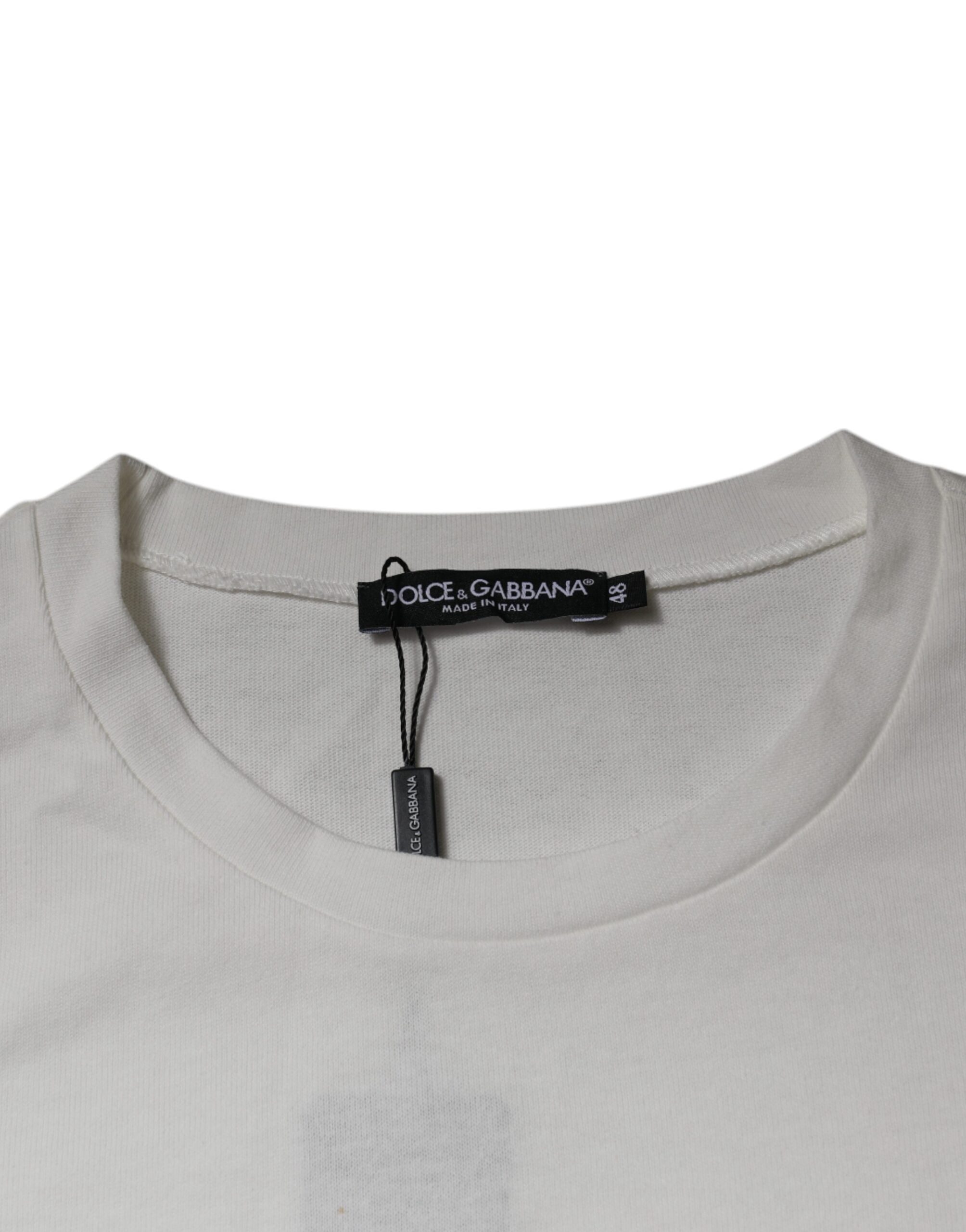 Dolce & Gabbana White DG Logo Crew Neck Short Sleeves Men's T-shirt (Pre-Owned)