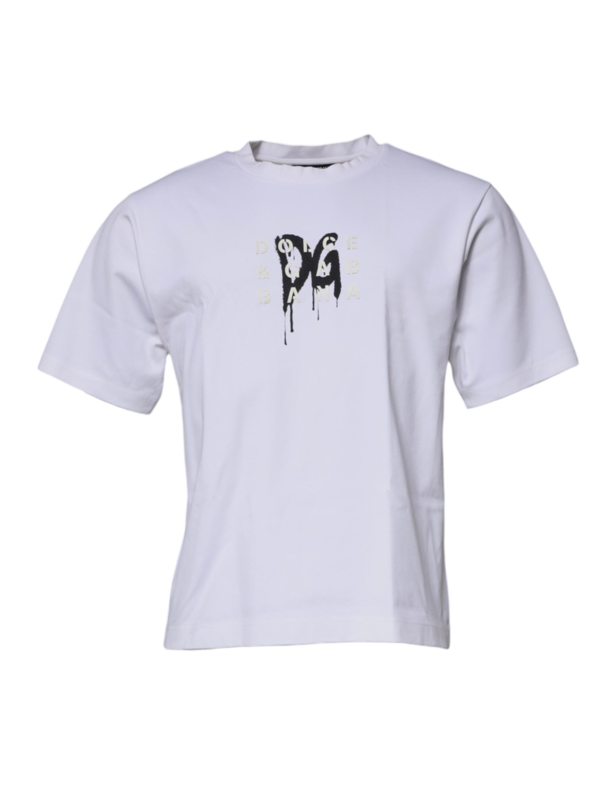 Dolce & Gabbana White DG Logo Crew Neck Short Sleeve Men's T-shirt (Pre-Owned)