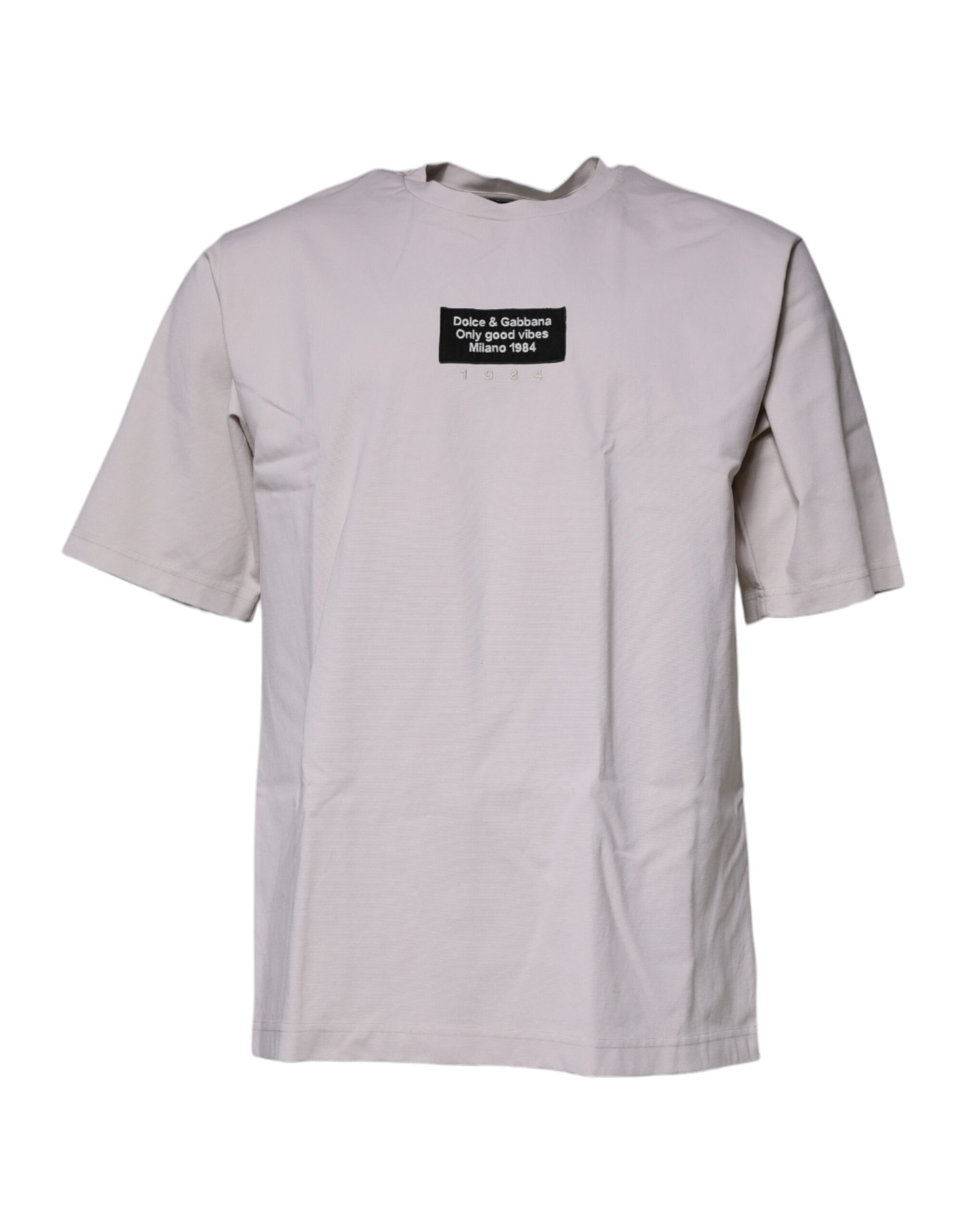 Dolce & Gabbana Beige DG Logo Crew Neck Short Sleeves Men's T-shirt