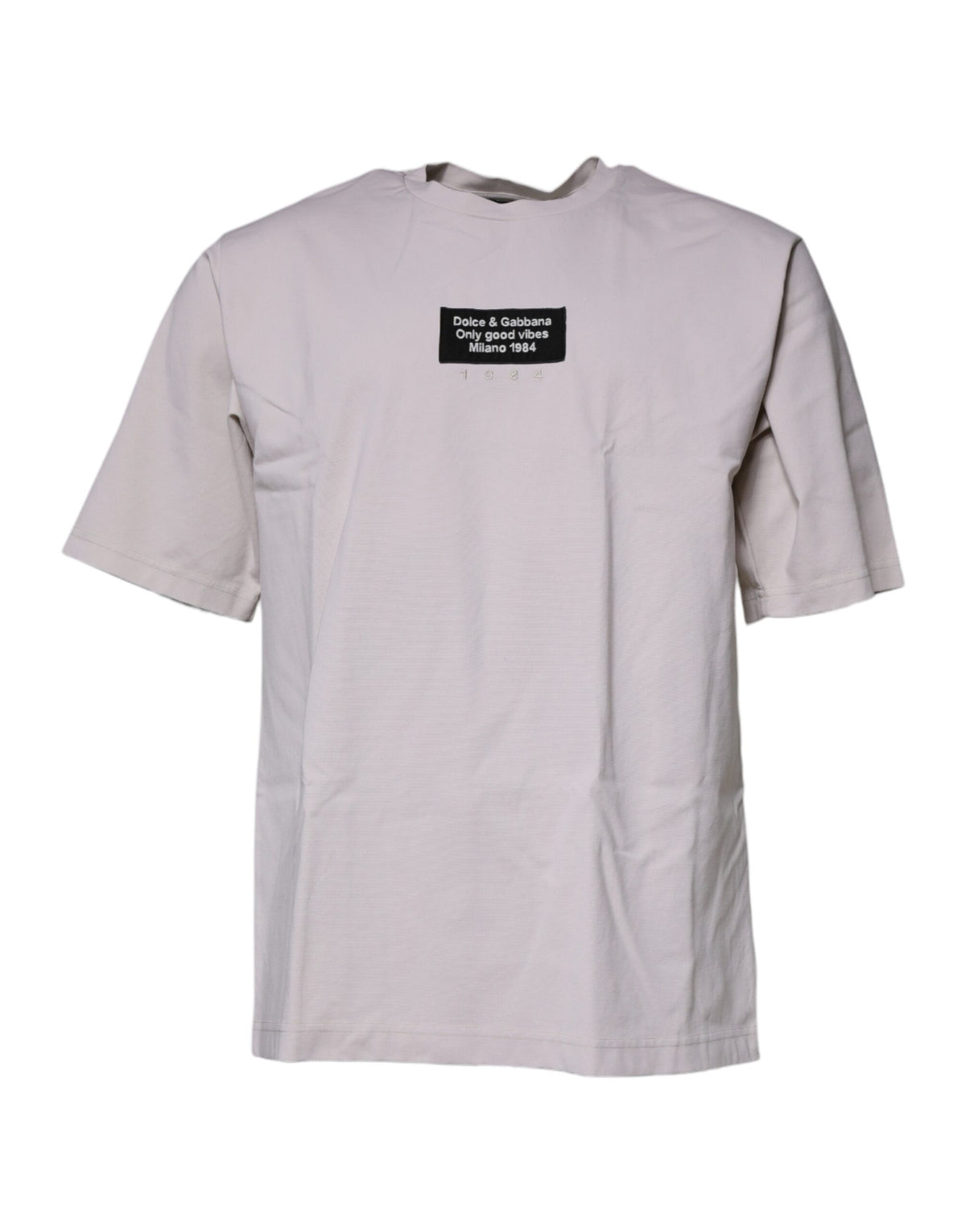 Dolce & Gabbana Beige DG Logo Crew Neck Short Sleeves Men's T-shirt