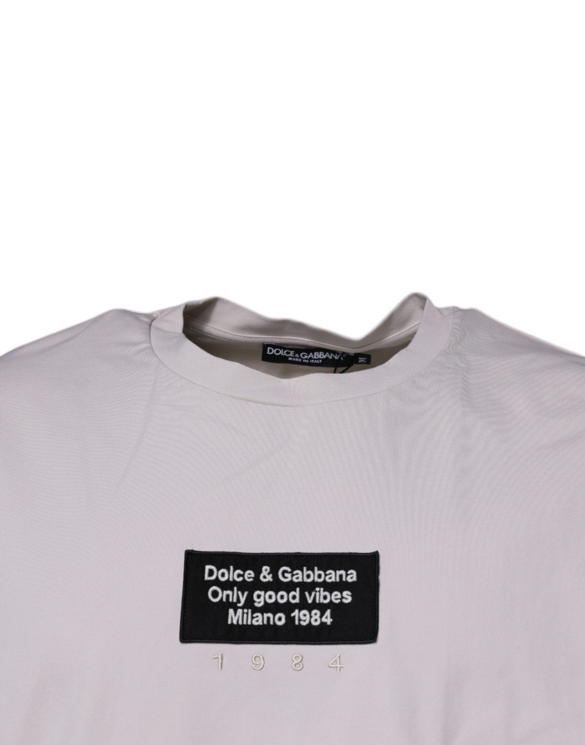 Dolce & Gabbana Beige DG Logo Crew Neck Short Sleeves Men's T-shirt