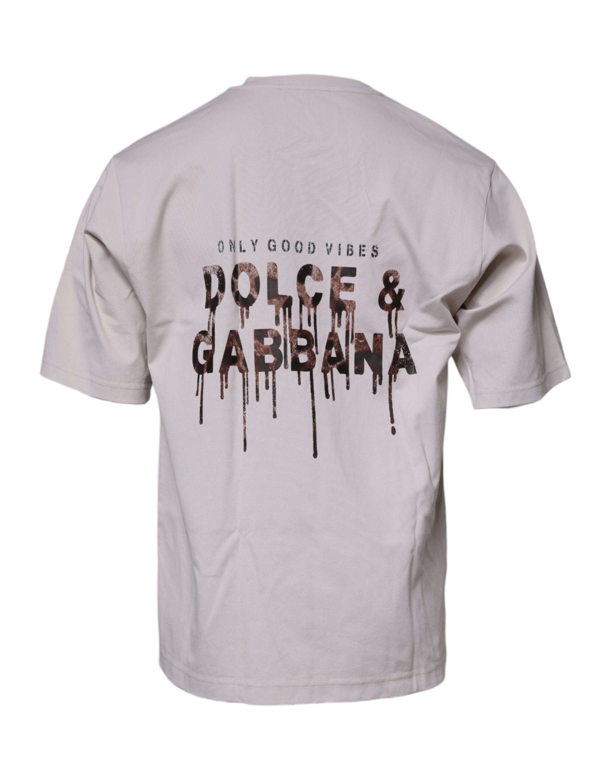 Dolce & Gabbana Beige DG Logo Crew Neck Short Sleeves Men's T-shirt