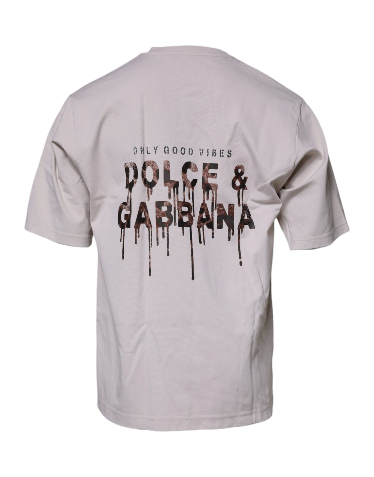 Dolce & Gabbana Beige DG Logo Crew Neck Short Sleeves Men's T-shirt