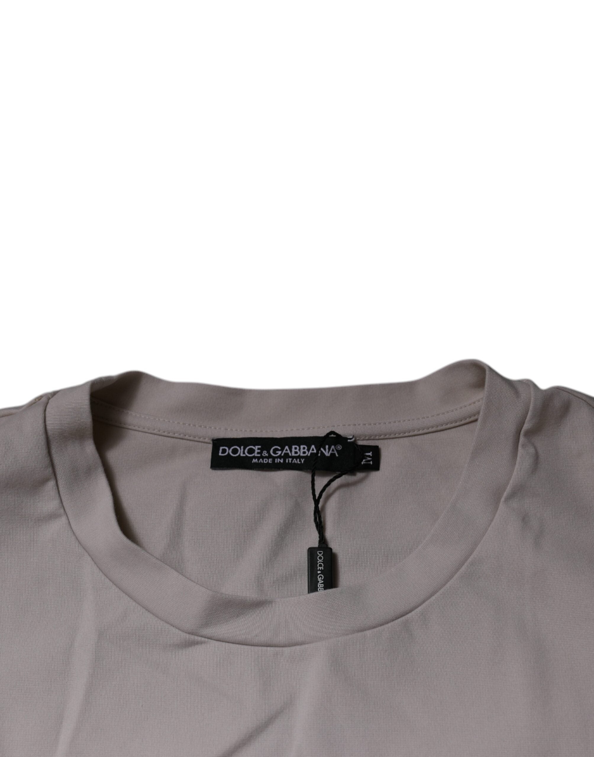 Dolce & Gabbana Beige DG Logo Crew Neck Short Sleeves Men's T-shirt