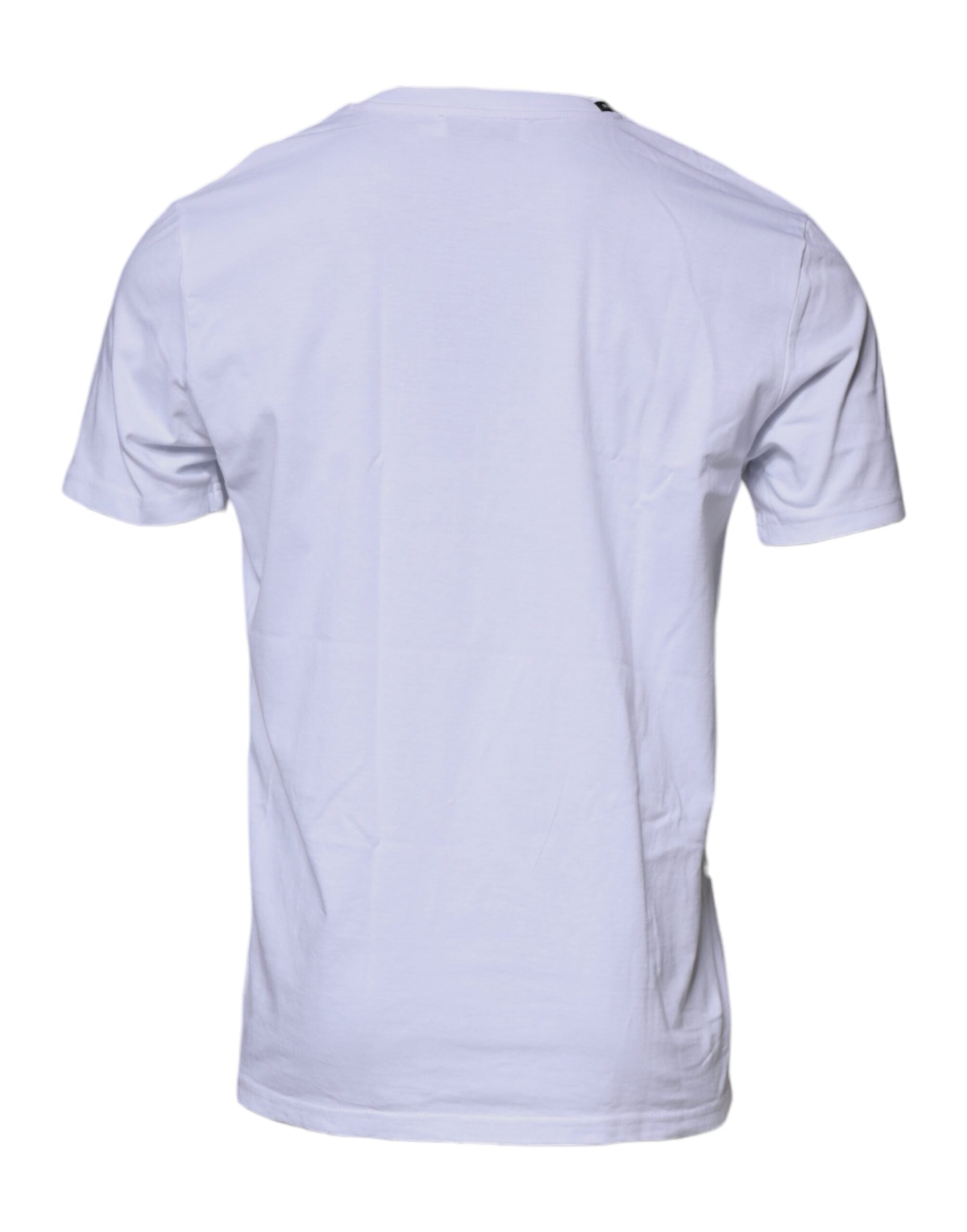 Dolce & Gabbana White Red Leopard Cotton Crew Neck Men's T-shirt