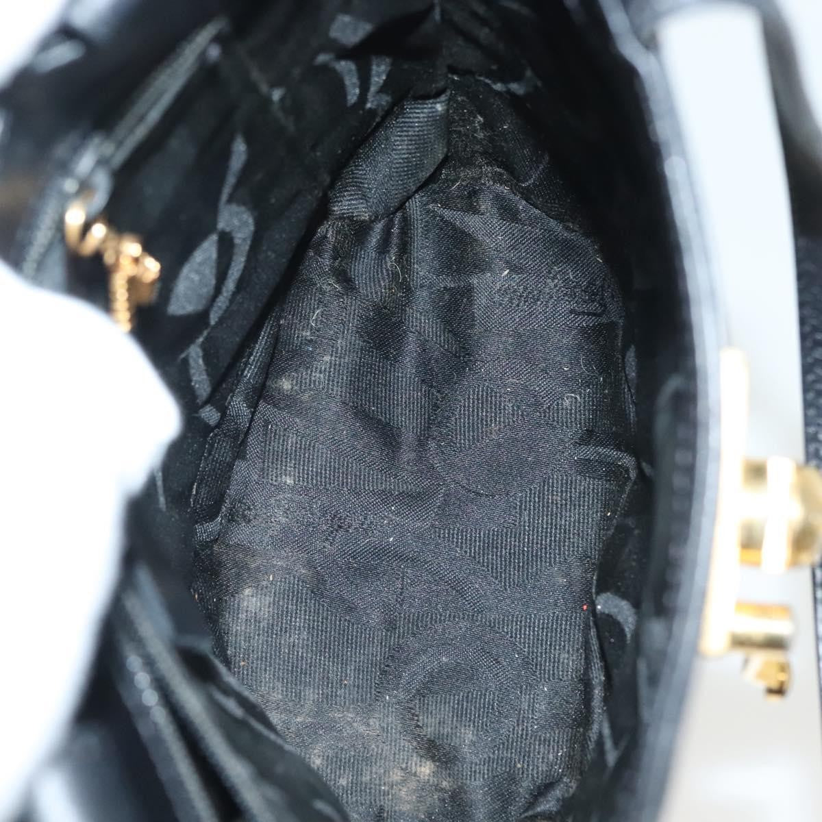 Salvatore Ferragamo Vintage Leather Black Leather Handbag (Pre-Owned)