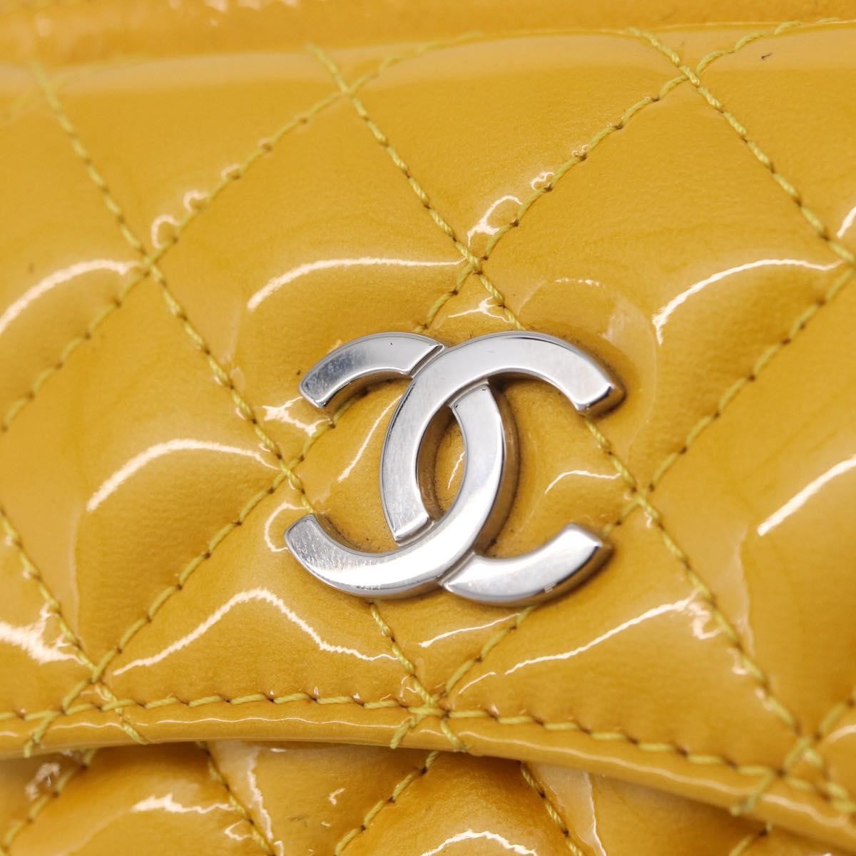 Chanel Pocket Box Camera Case Quilted Patent Yellow Patent_Leather Crossbody Bag Bag (Pre-Owned)