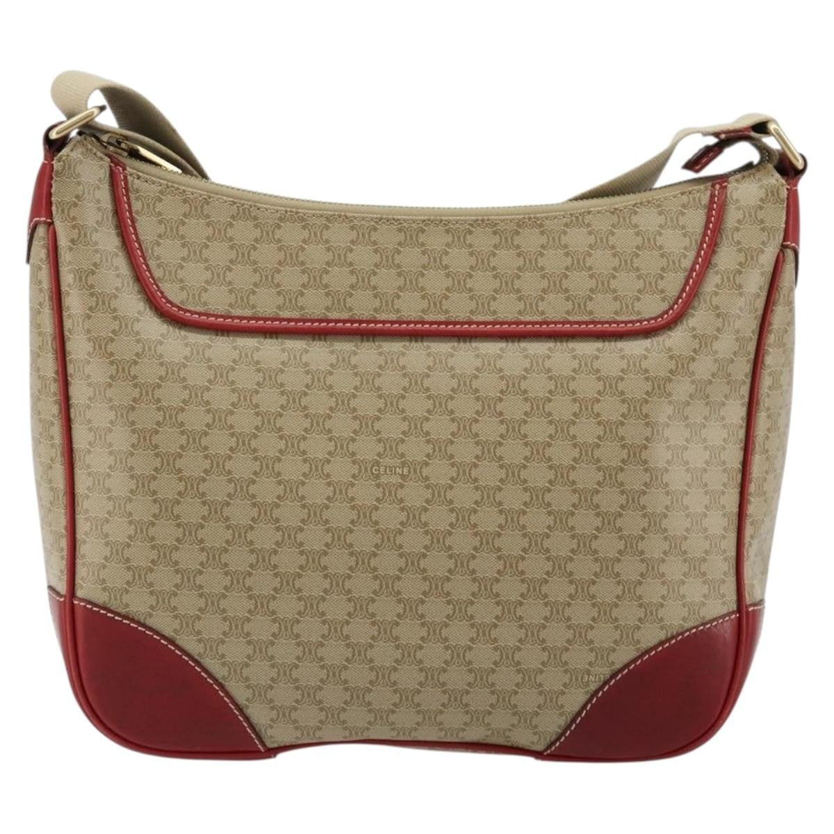 Celine Macadam Shoulder Pvc Leather Beige Canvas Shoulder Bag Bag (Pre-Owned)