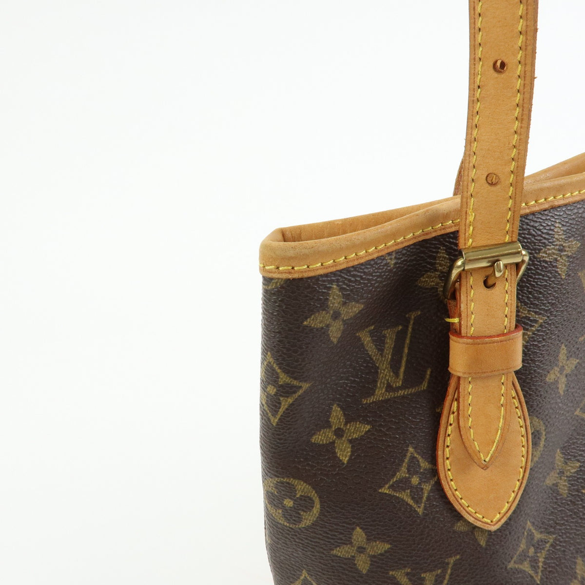 Louis Vuitton Petit Bucket Monogram Canvas Brown Canvas Handbag (Pre-Owned)
