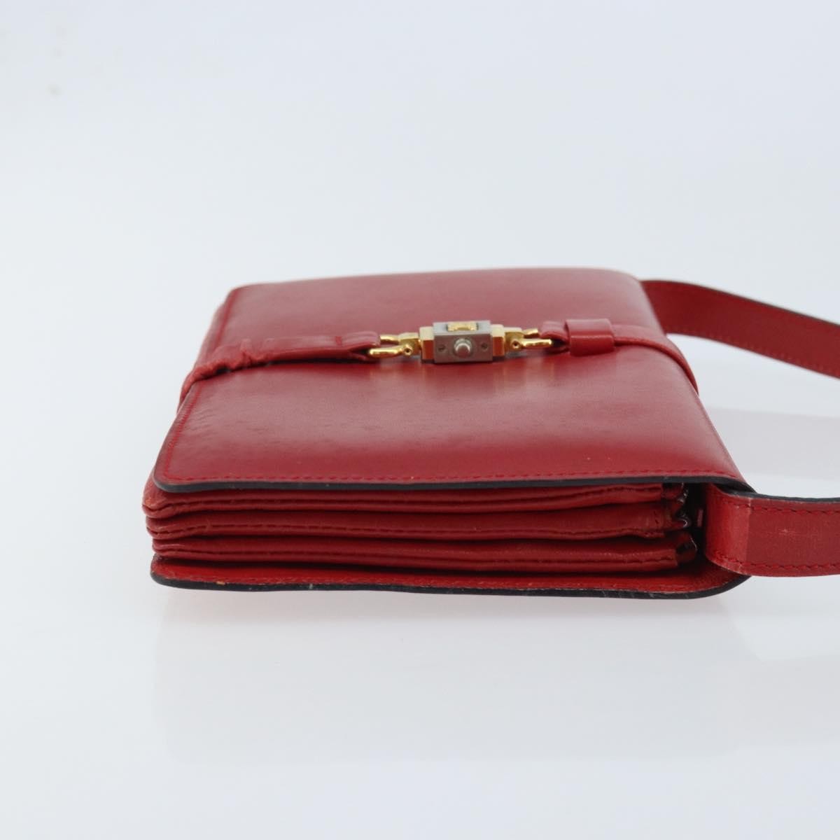 Celine Vintage Leather Red Leather Shoulder Bag Bag (Pre-Owned)