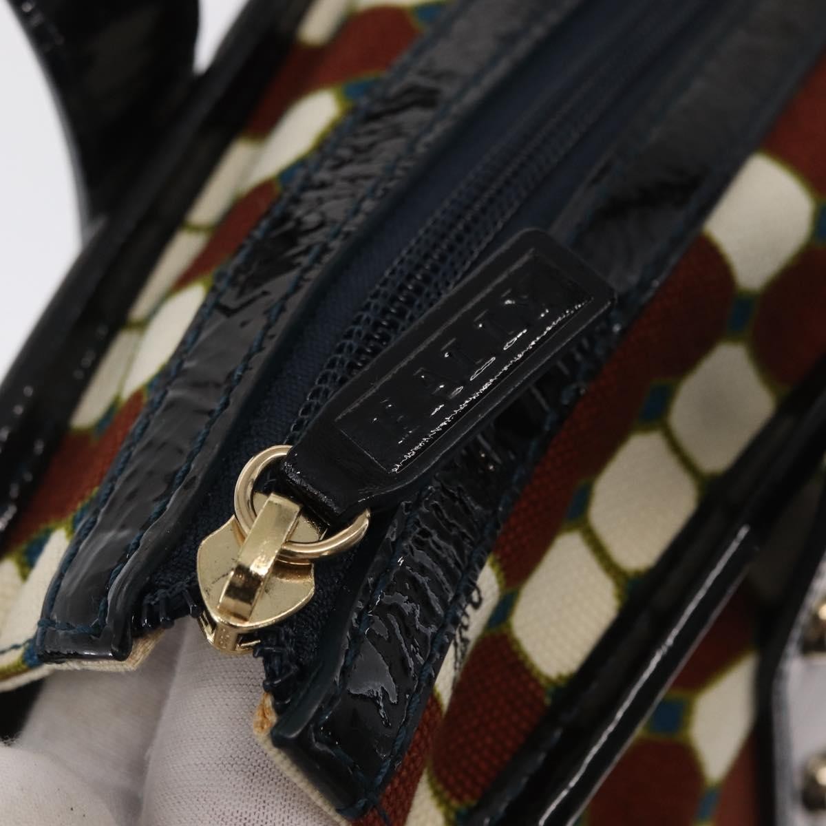 Bally Vintage Canvas Brown Canvas Handbag (Pre-Owned)