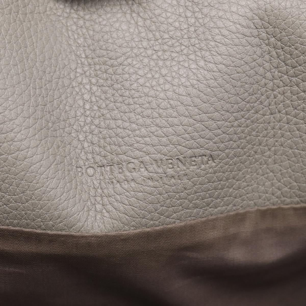 Bottega Veneta Side Snap Leather And Intrecciato Nappa Gray Leather Tote Bag Bag (Pre-Owned)