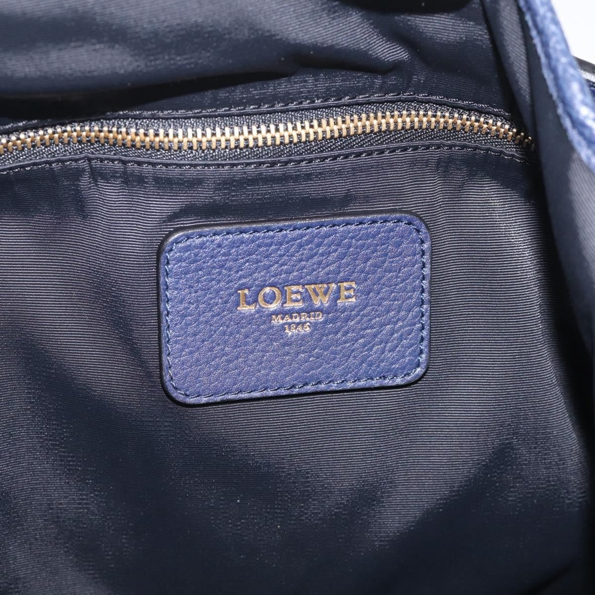 Loewe Calle Hobo Leather Navy Leather Shoulder Bag Bag (Pre-Owned)