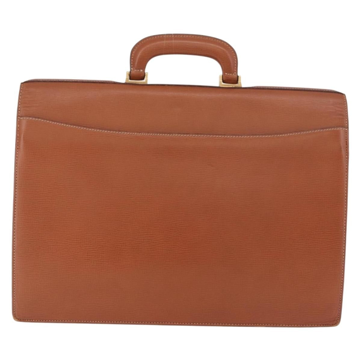 Loewe Anagram Business Leather Brown Leather Briefcase Bag (Pre-Owned)