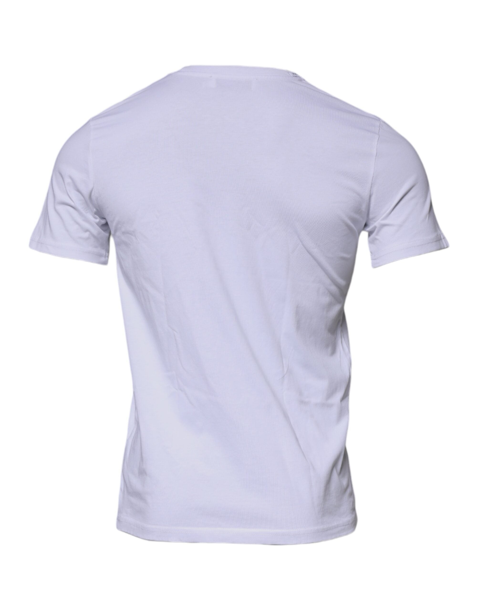 Dolce & Gabbana White DG Logo Cotton Crew Neck Men's T-shirt (Pre-Owned)